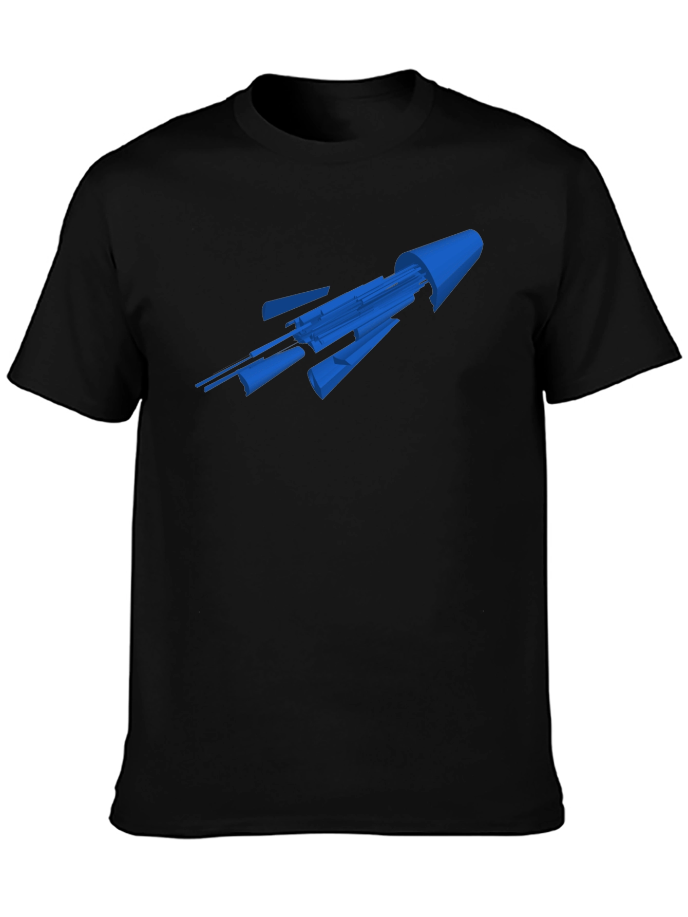 Sci-Fi Spaceship Graphic Tee - Black