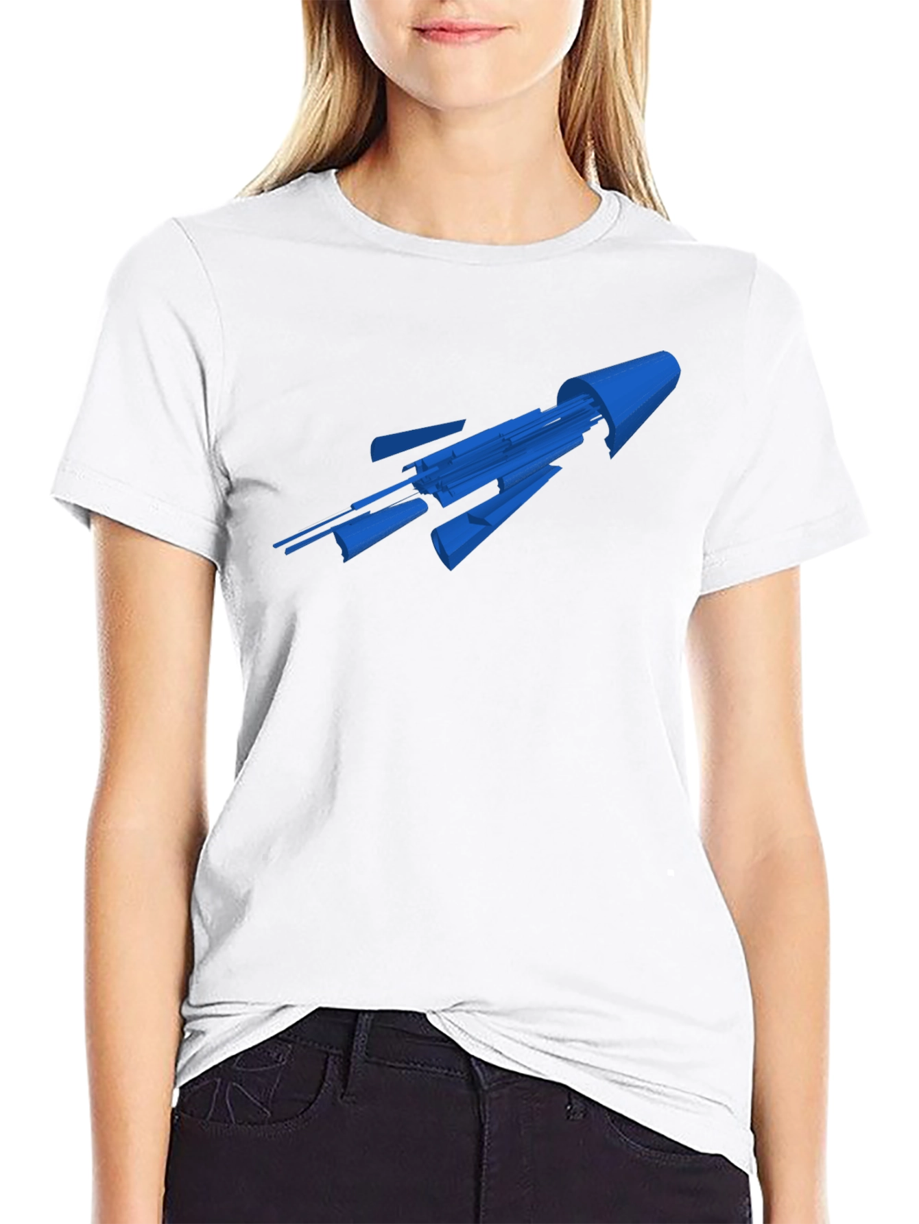 Sci-Fi Spaceship Graphic Tee - Black