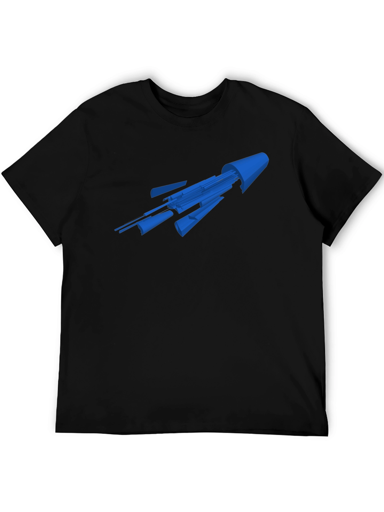 Sci-Fi Spaceship Graphic Tee - Black