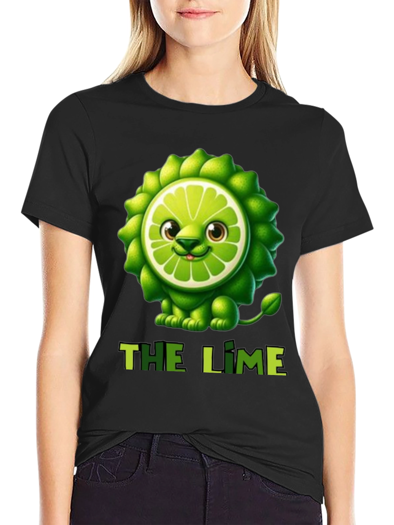 Lime Lion Graphic Tee - Unique Fruit Animal T-Shirt