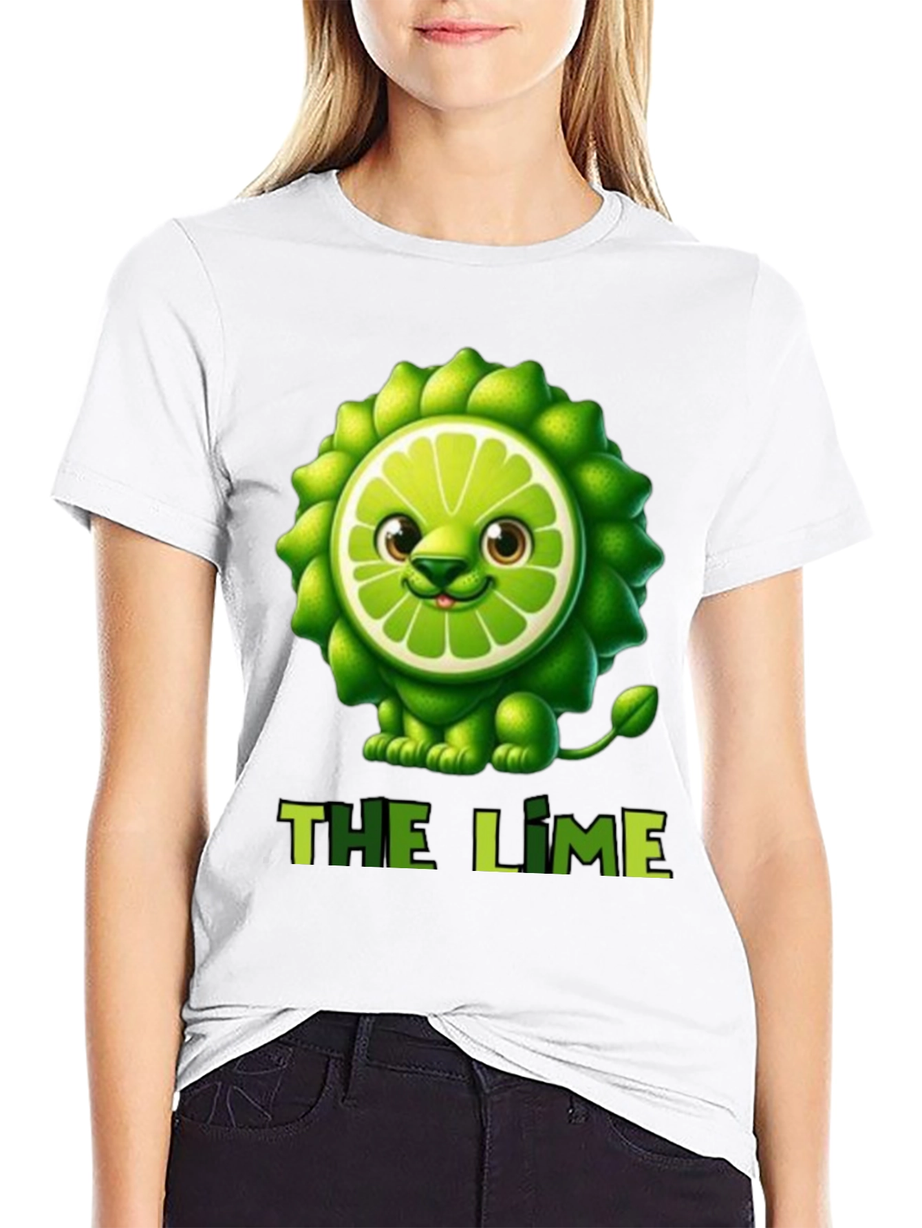 Lime Lion Graphic Tee - Unique Fruit Animal T-Shirt