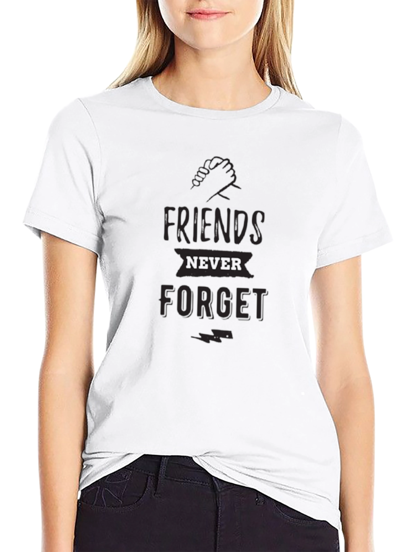 Friends Never Forget Black Graphic Tee
