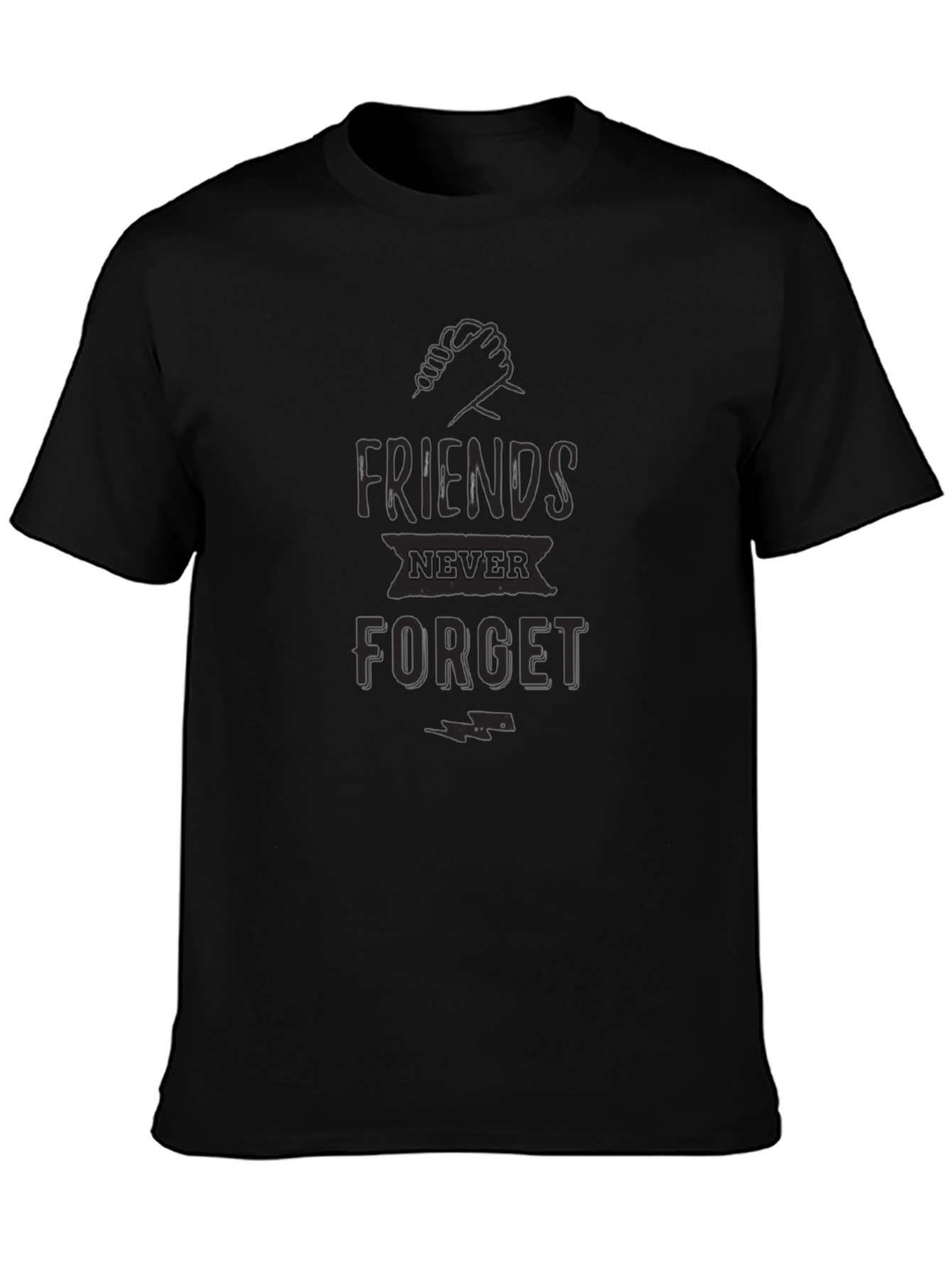 Friends Never Forget Black Graphic Tee
