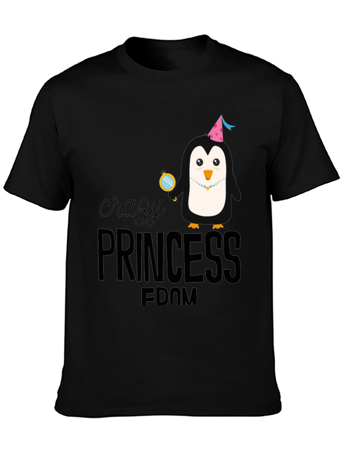 Crazy Princess Penguin T-Shirt - Fun & Unique Design