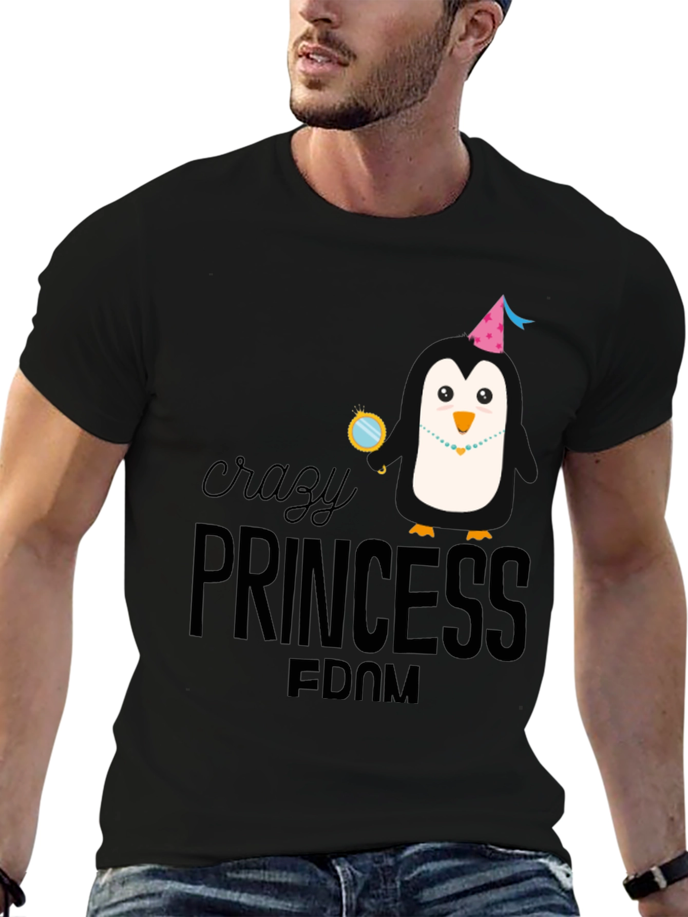 Crazy Princess Penguin T-Shirt - Fun & Unique Design
