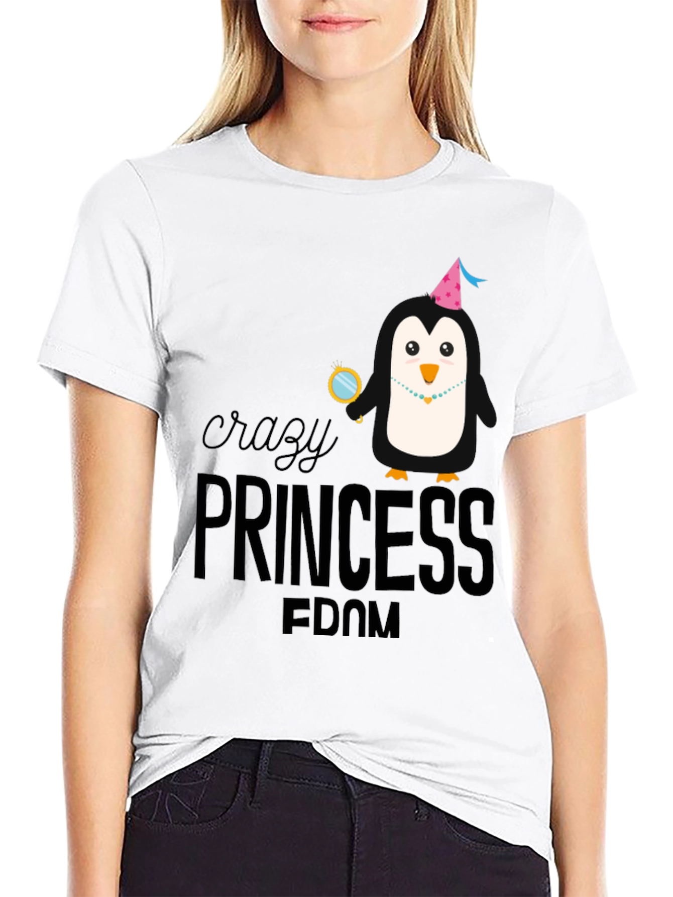 Crazy Princess Penguin T-Shirt - Fun & Unique Design