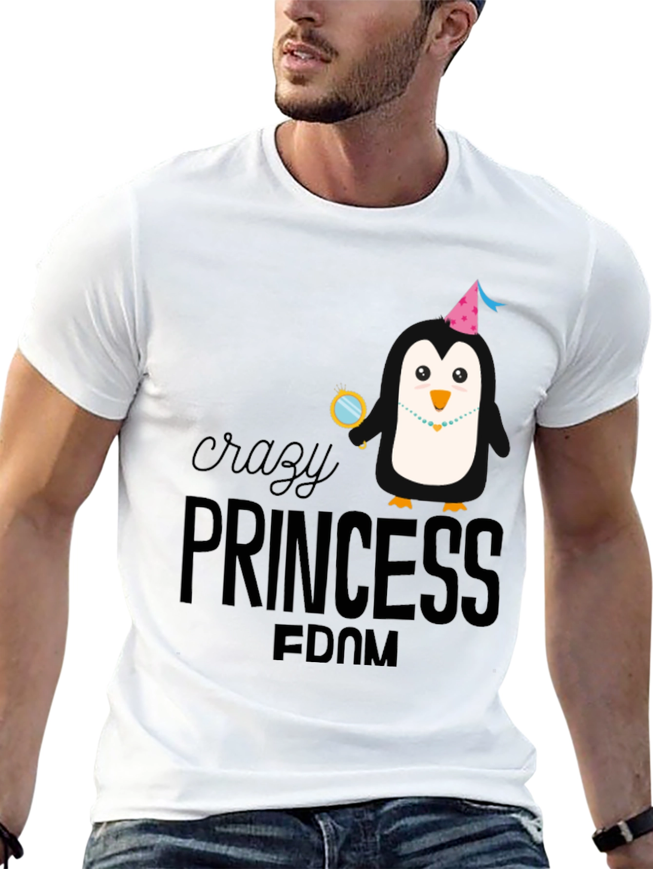 Crazy Princess Penguin T-Shirt - Fun & Unique Design