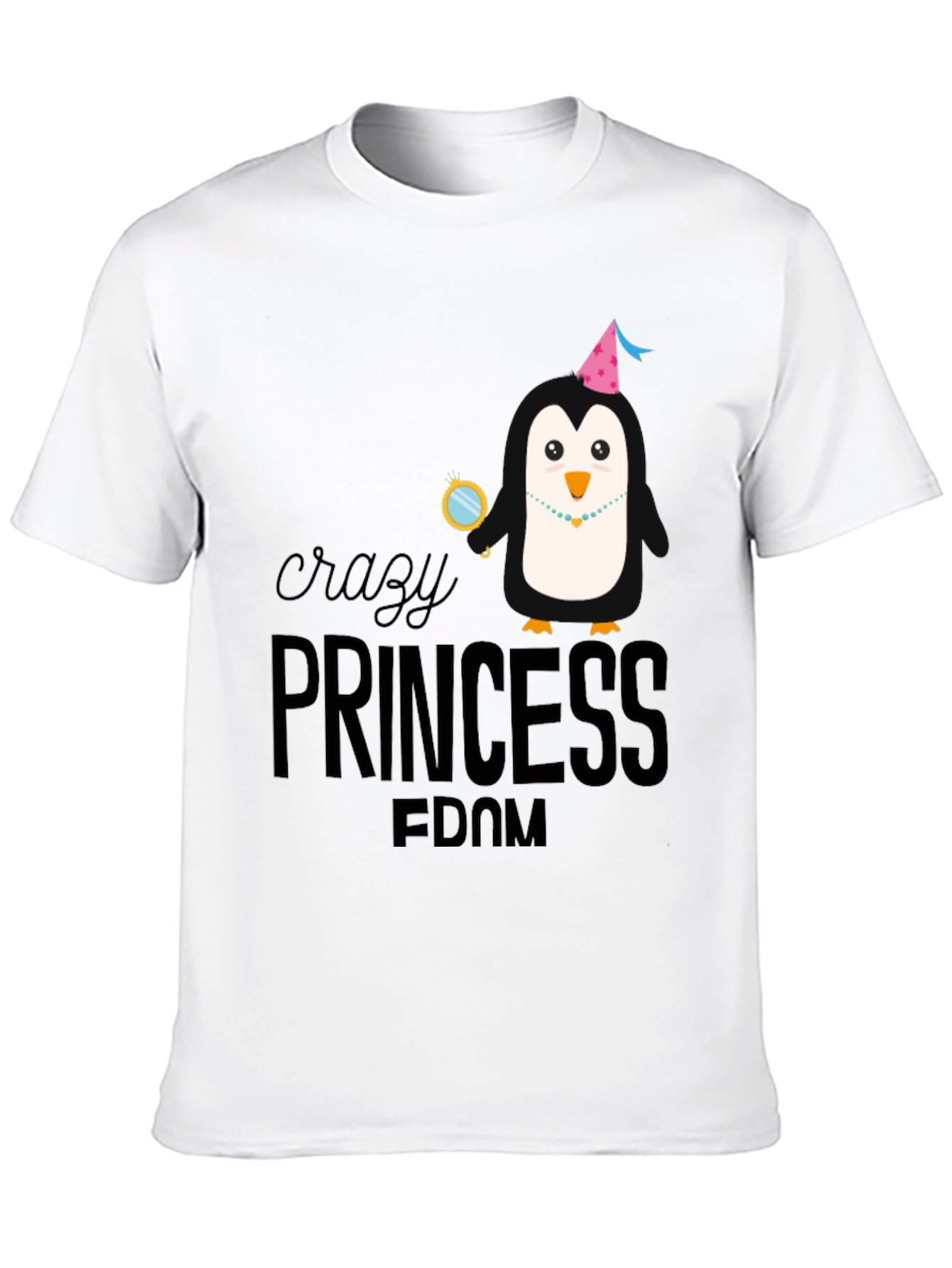 Crazy Princess Penguin T-Shirt - Fun & Unique Design