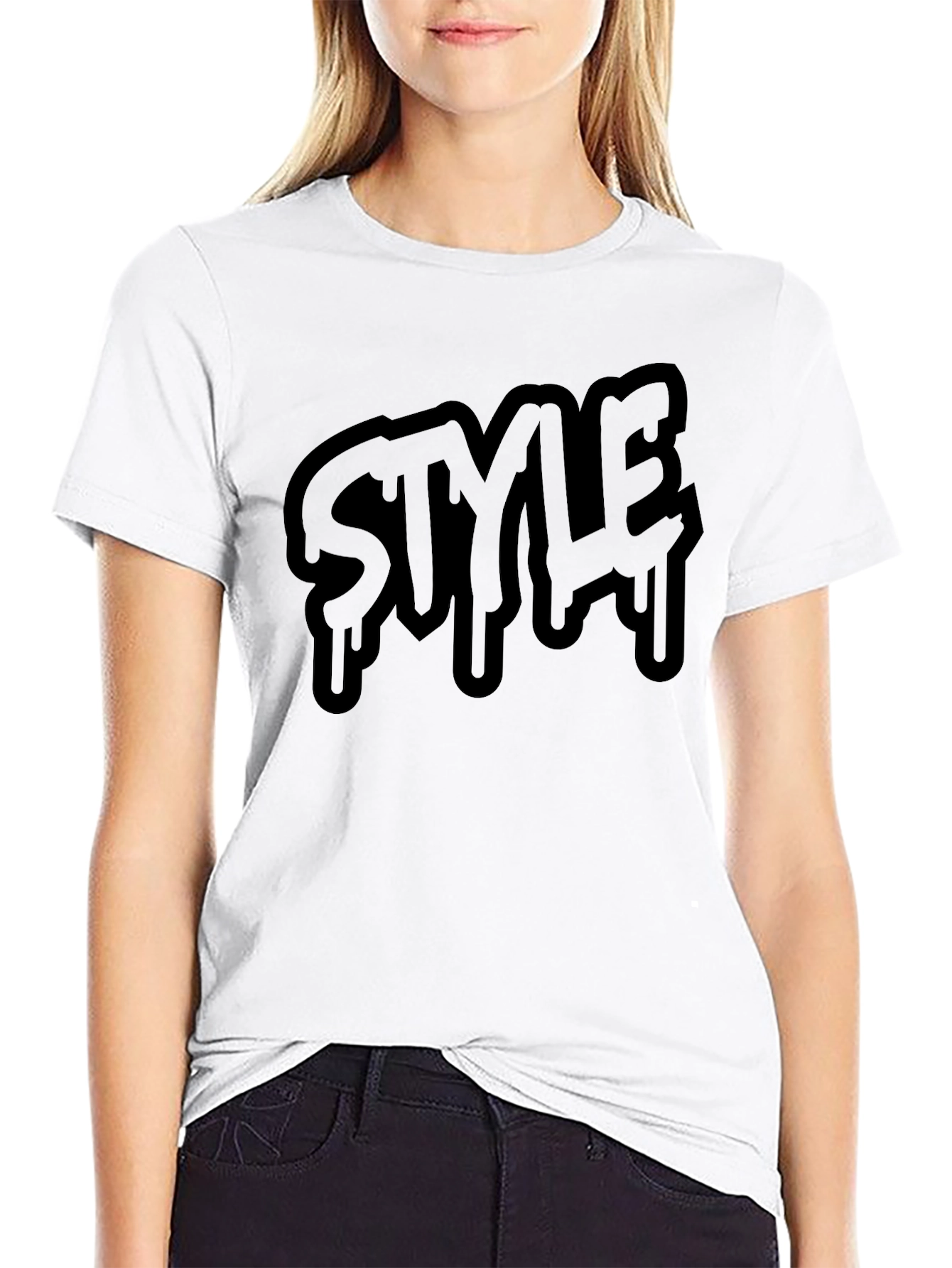 Mens Black Style Drip Graphic Tee