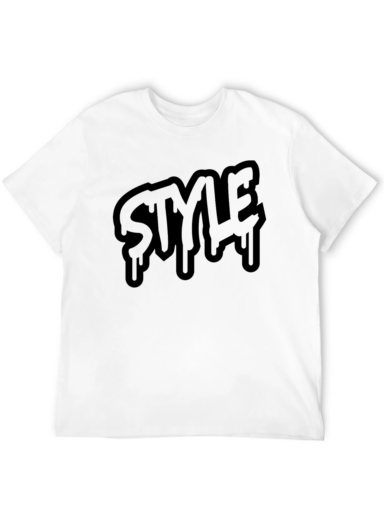 Mens Black Style Drip Graphic Tee