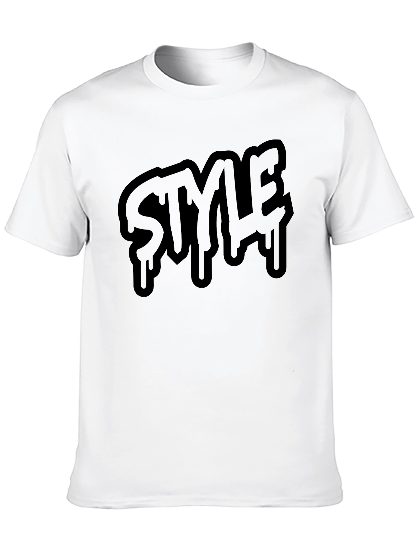 Mens Black Style Drip Graphic Tee