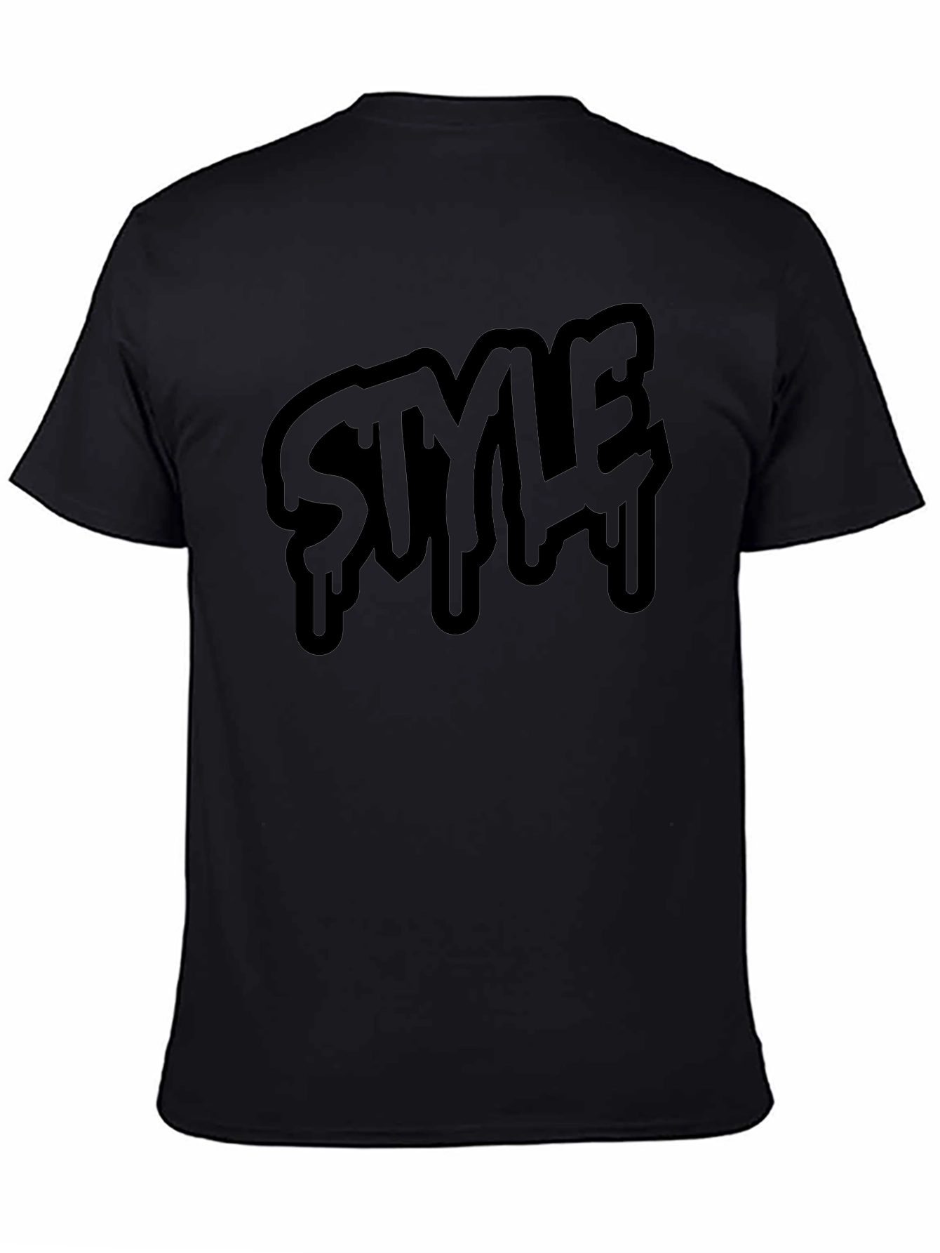 Mens Black Style Drip Graphic Tee