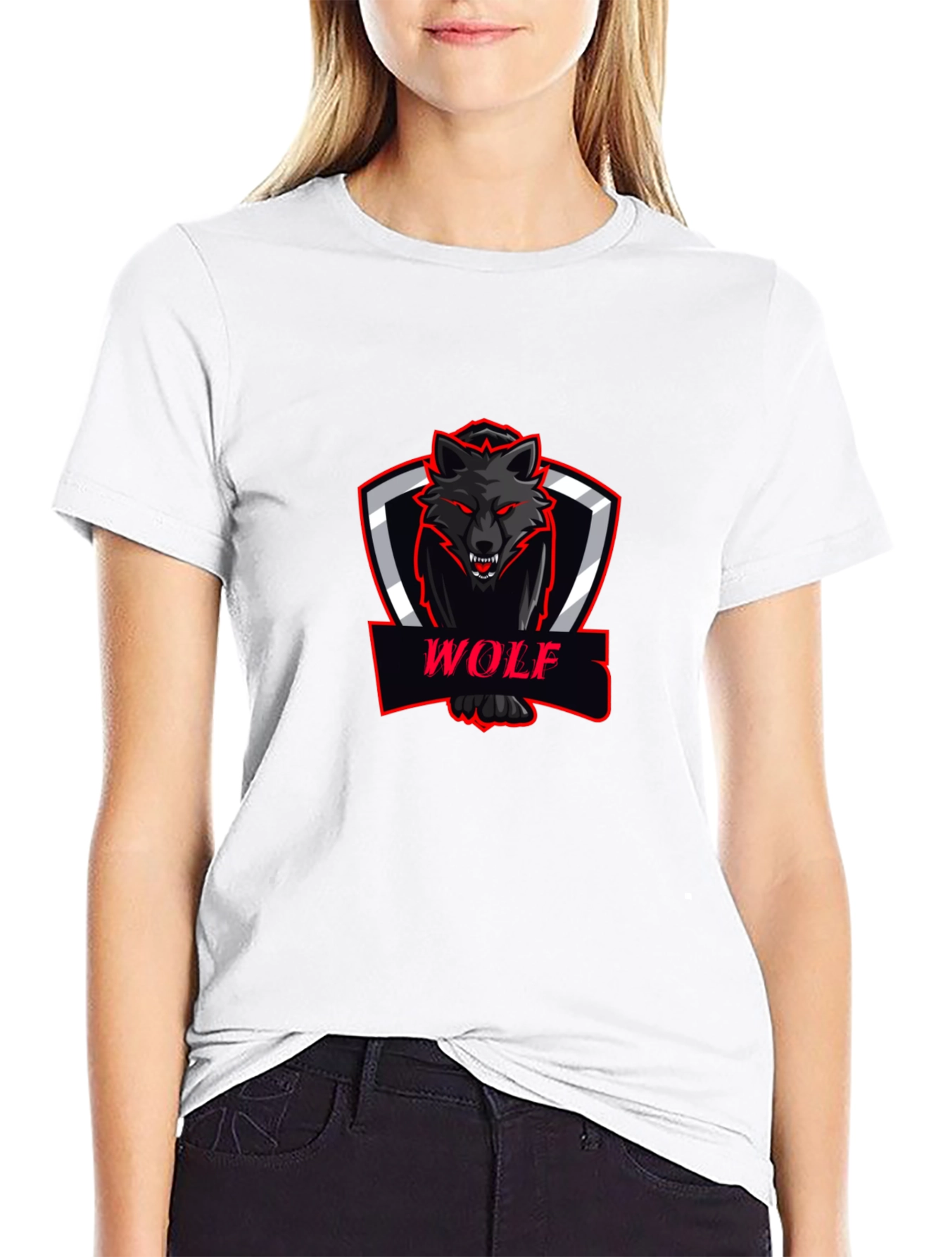 Black Wolf Graphic Tee - Modern Fit