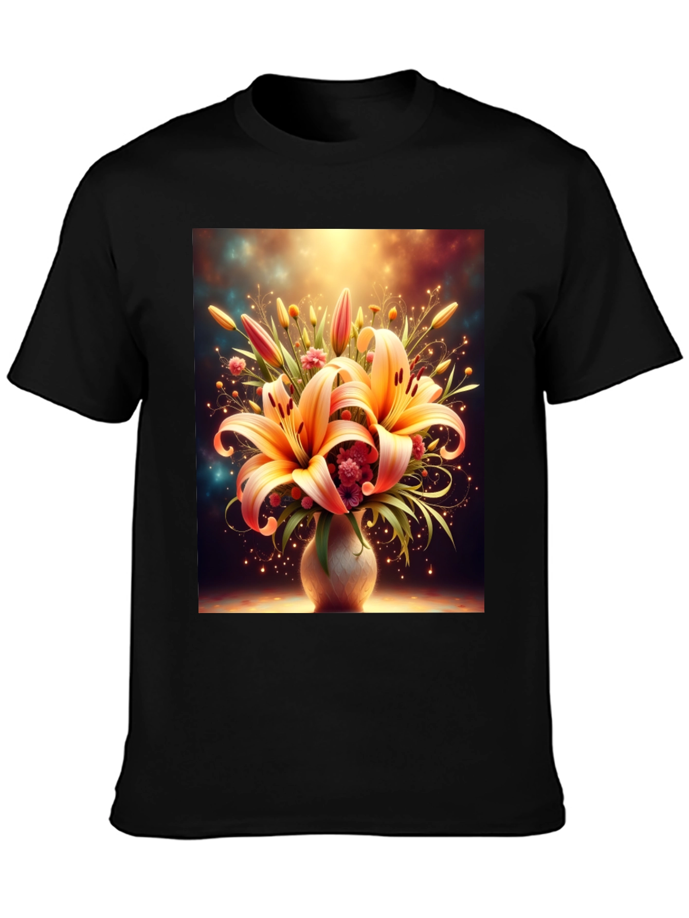 Floral Lily Graphic Tee - Elegant Design