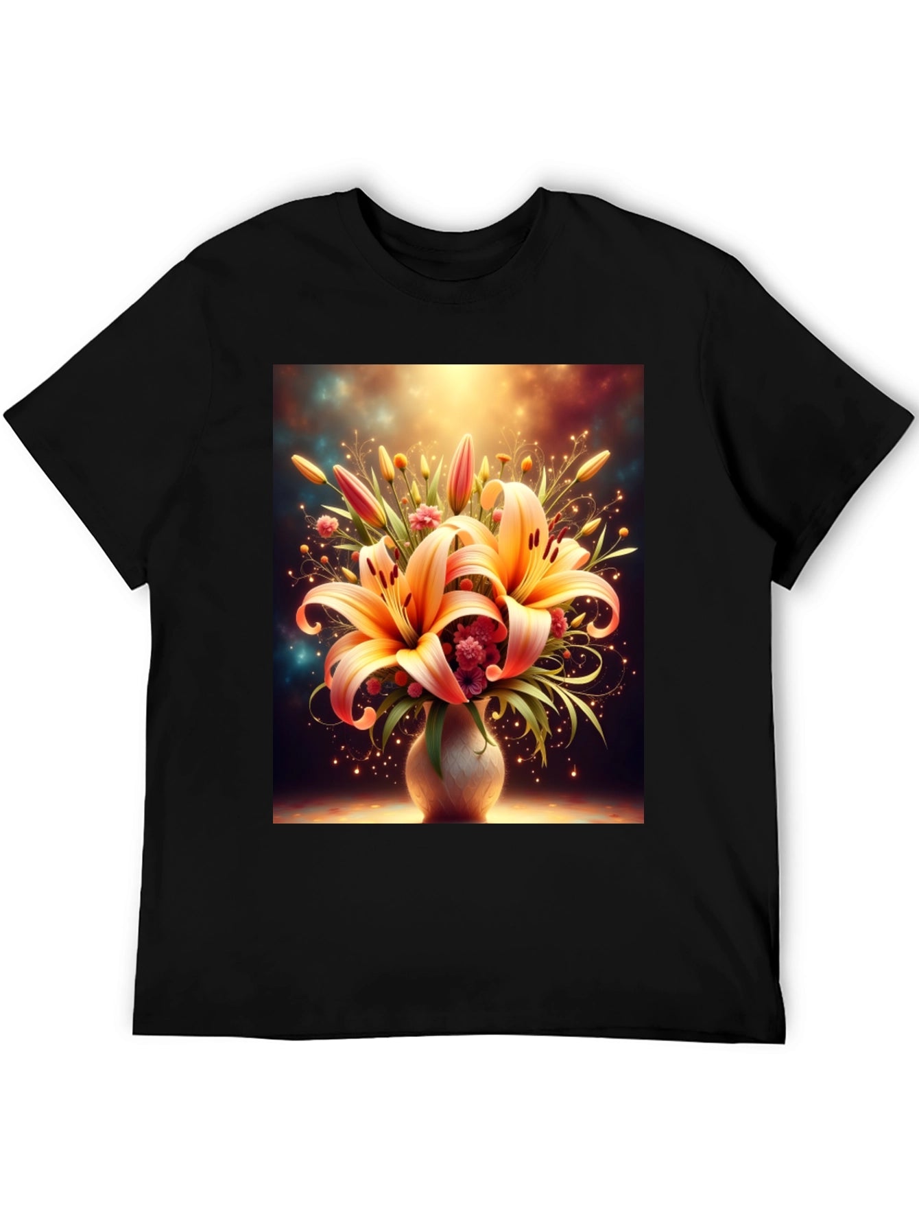 Floral Lily Graphic Tee - Elegant Design
