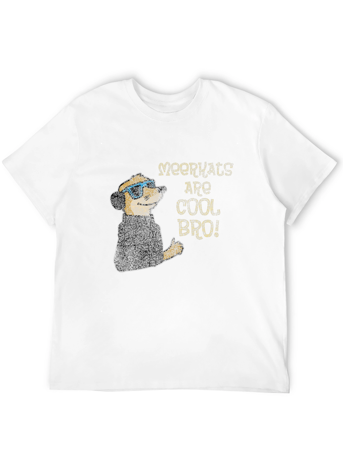 Cool Meerkat Graphic Tee - Black Cotton T-Shirt
