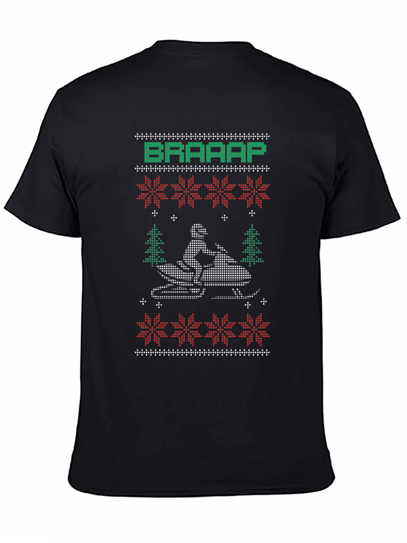 Braaap Snowmobile Ugly Christmas Sweater T-Shirt