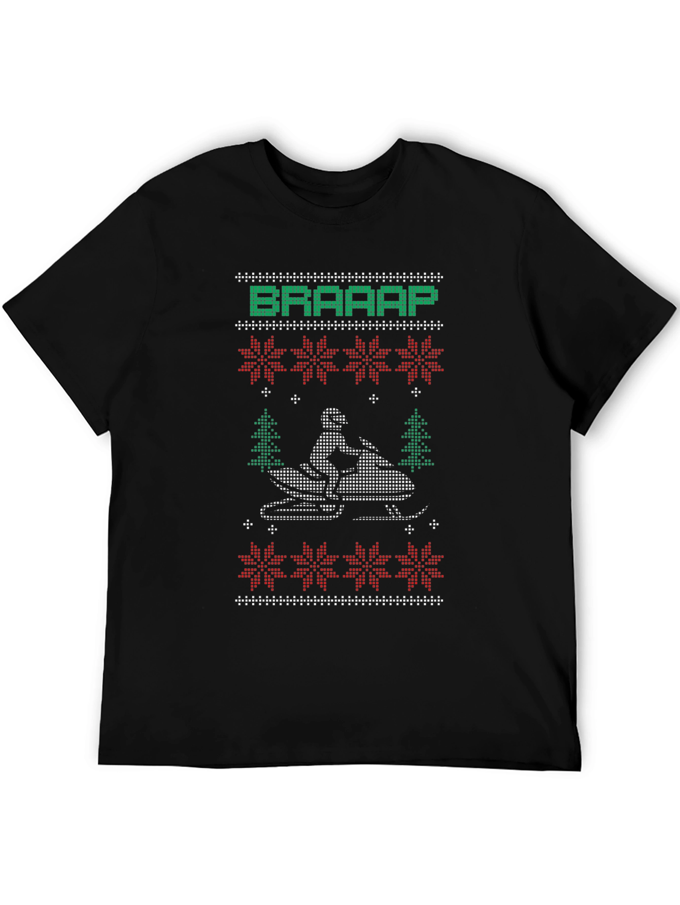 Braaap Snowmobile Ugly Christmas Sweater T-Shirt
