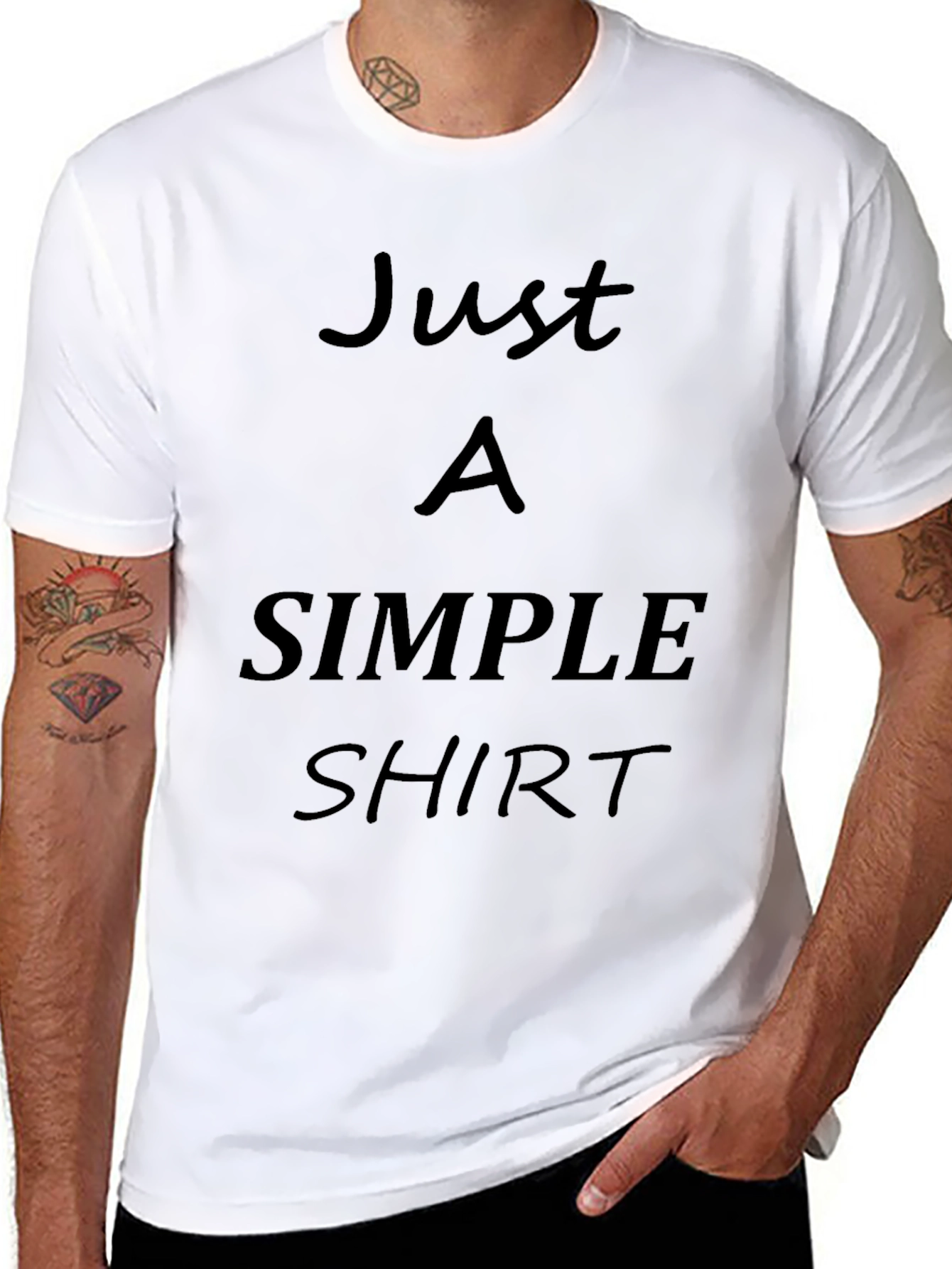 Simple Black T-Shirt with Bold Statement