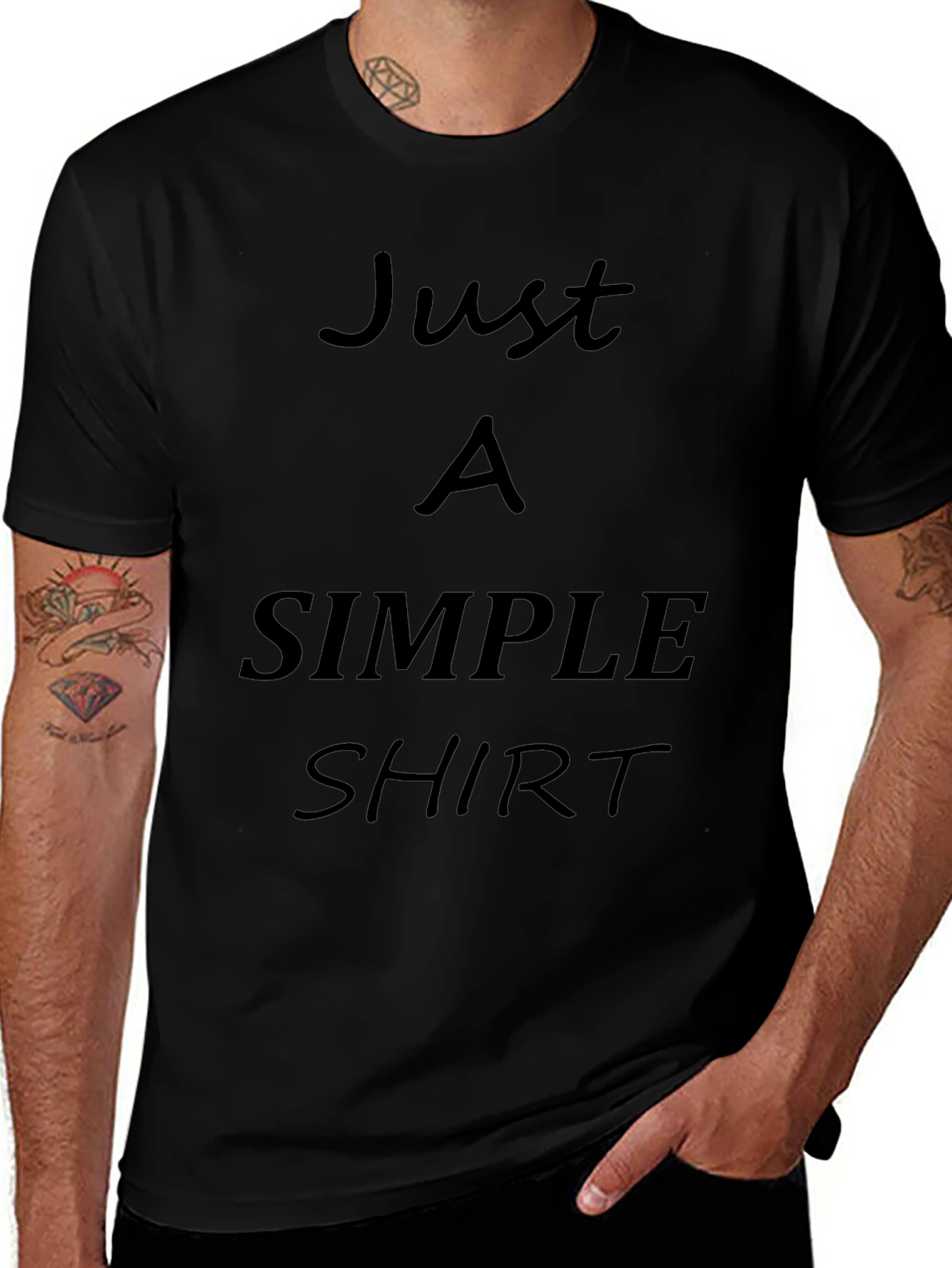 Simple Black T-Shirt with Bold Statement