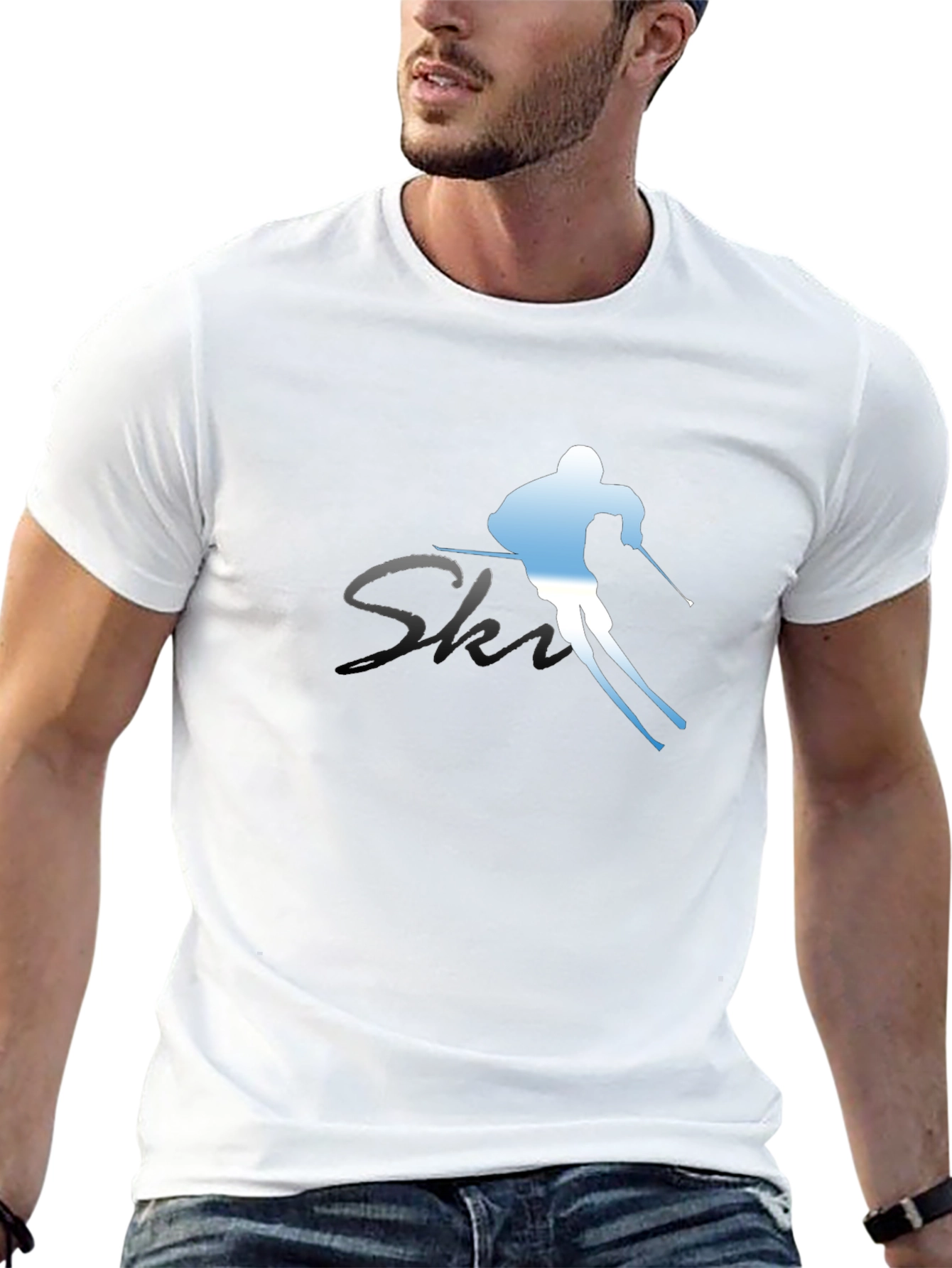 Ski Graphic Tee - Black Cotton Blend