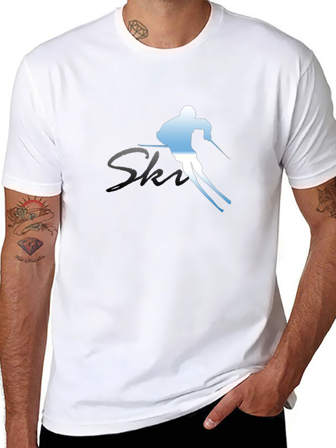 Ski Graphic Tee - Black Cotton Blend