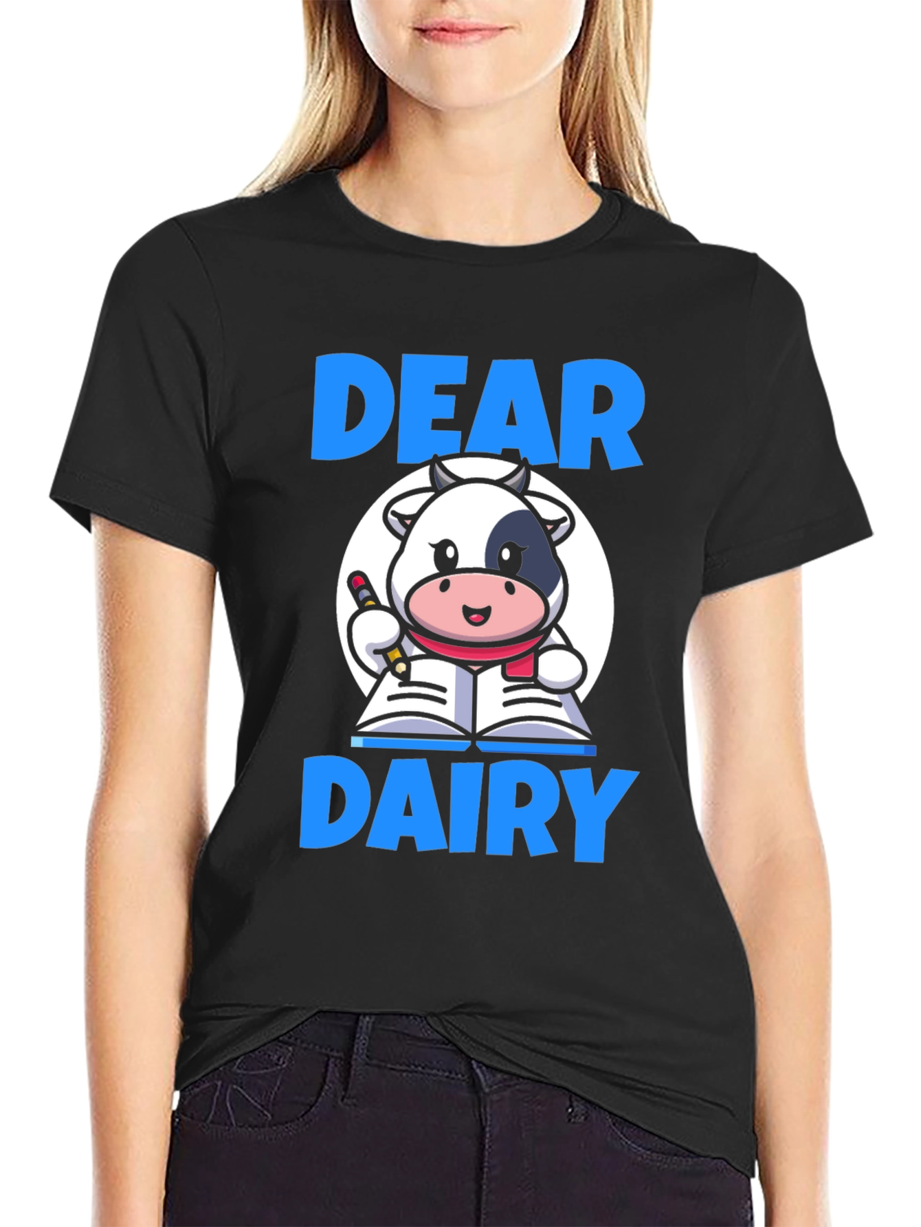 Dear Dairy T-Shirt - Cute Cow Design