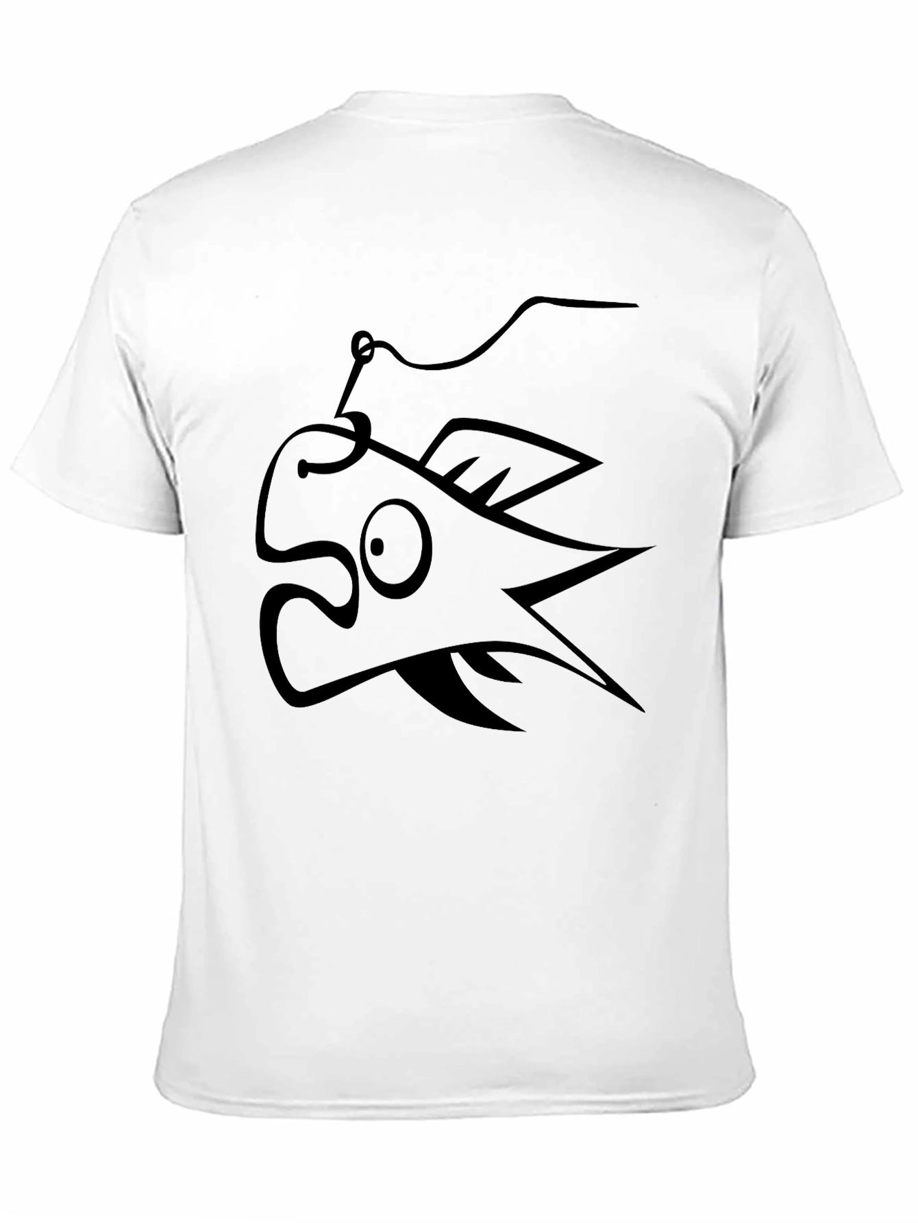 Funny Cartoon Fishing Lure T-Shirt - Black Cotton Tee