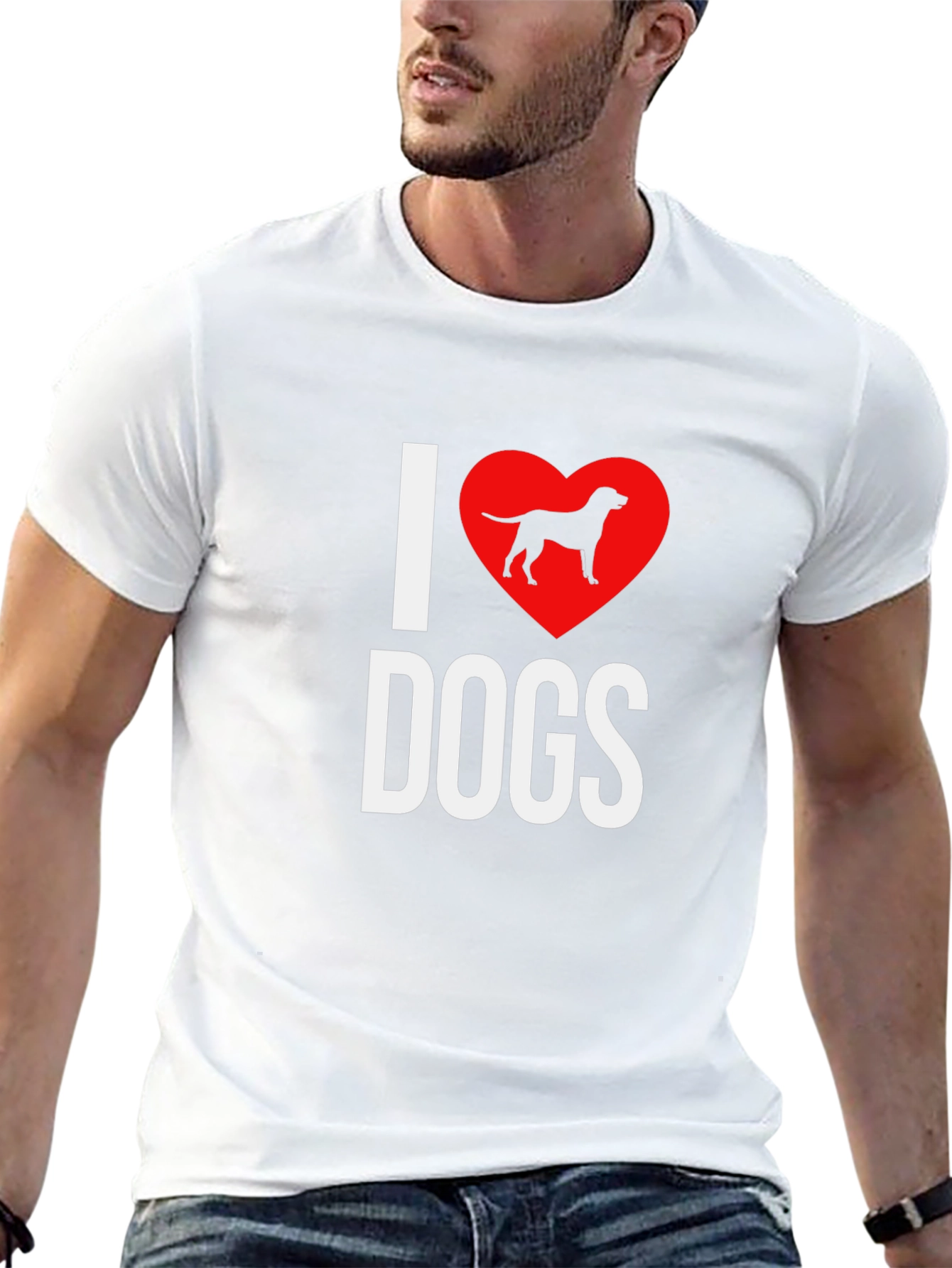 I Love Dogs T-Shirt - Heart with Dog Silhouette