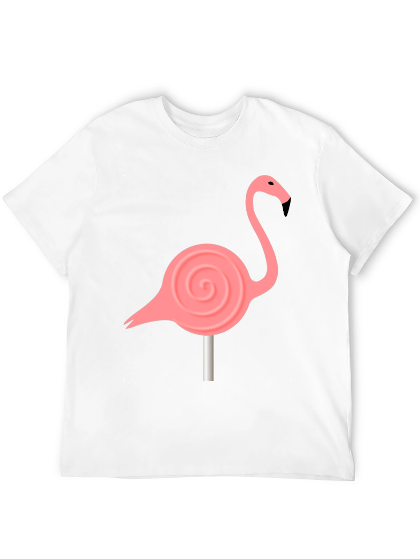 Flamingo Lollipop Graphic Tee - Black Cotton Blend