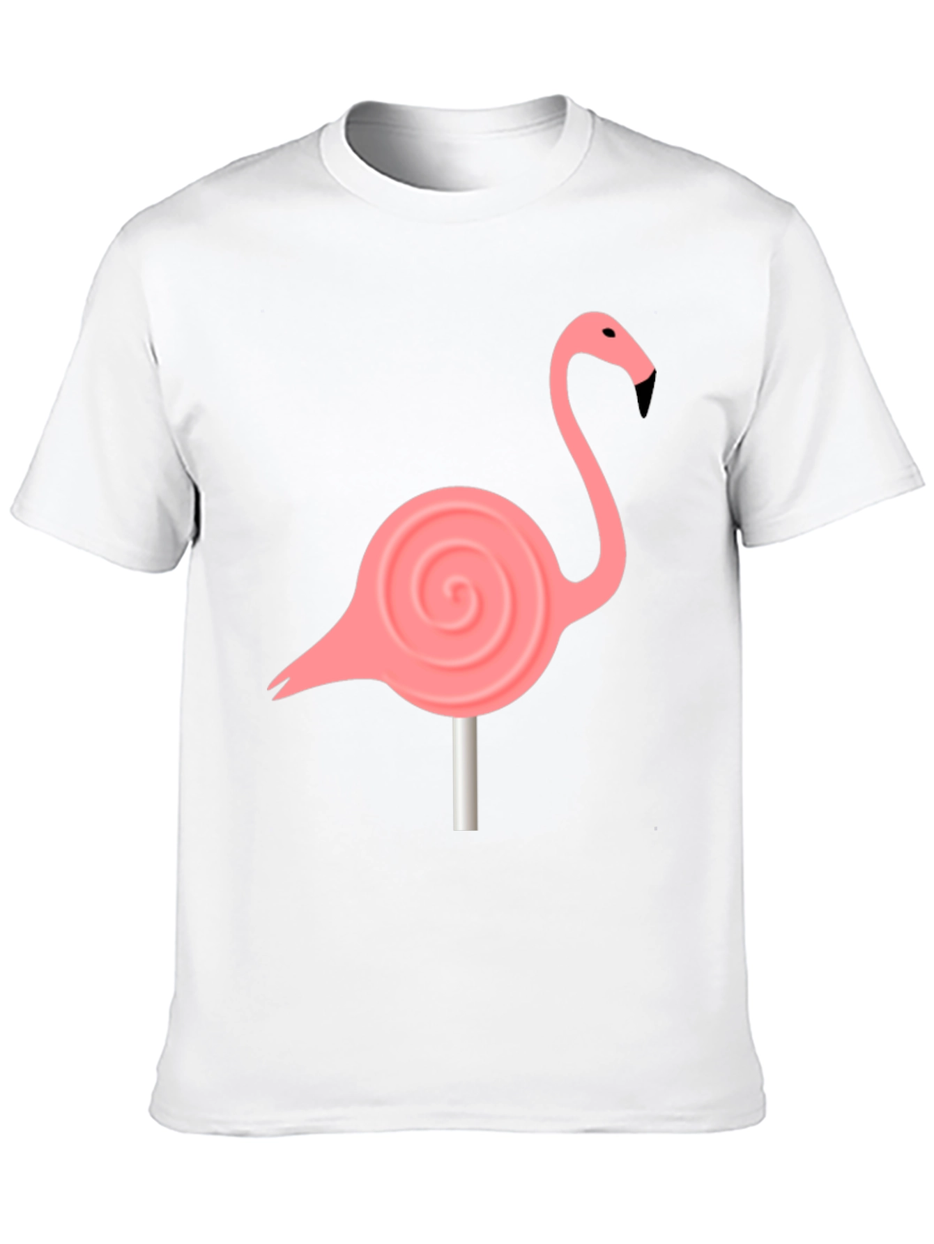 Flamingo Lollipop Graphic Tee - Black Cotton Blend