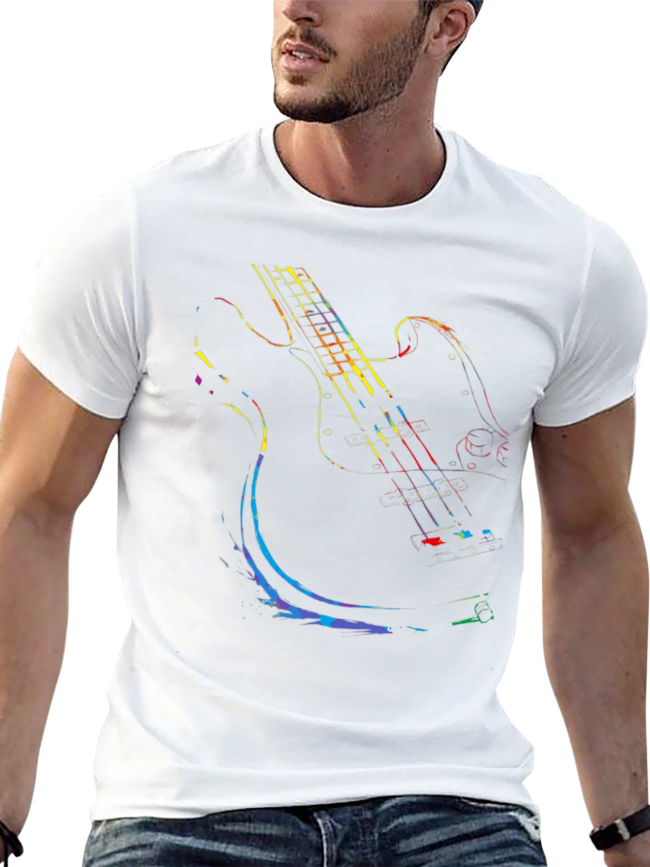 Guitar Graphic Tee - Black Cotton Comfort