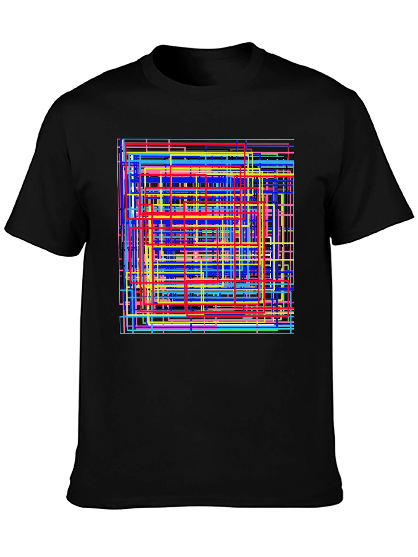 Abstract Geometric Lines Graphic T-Shirt