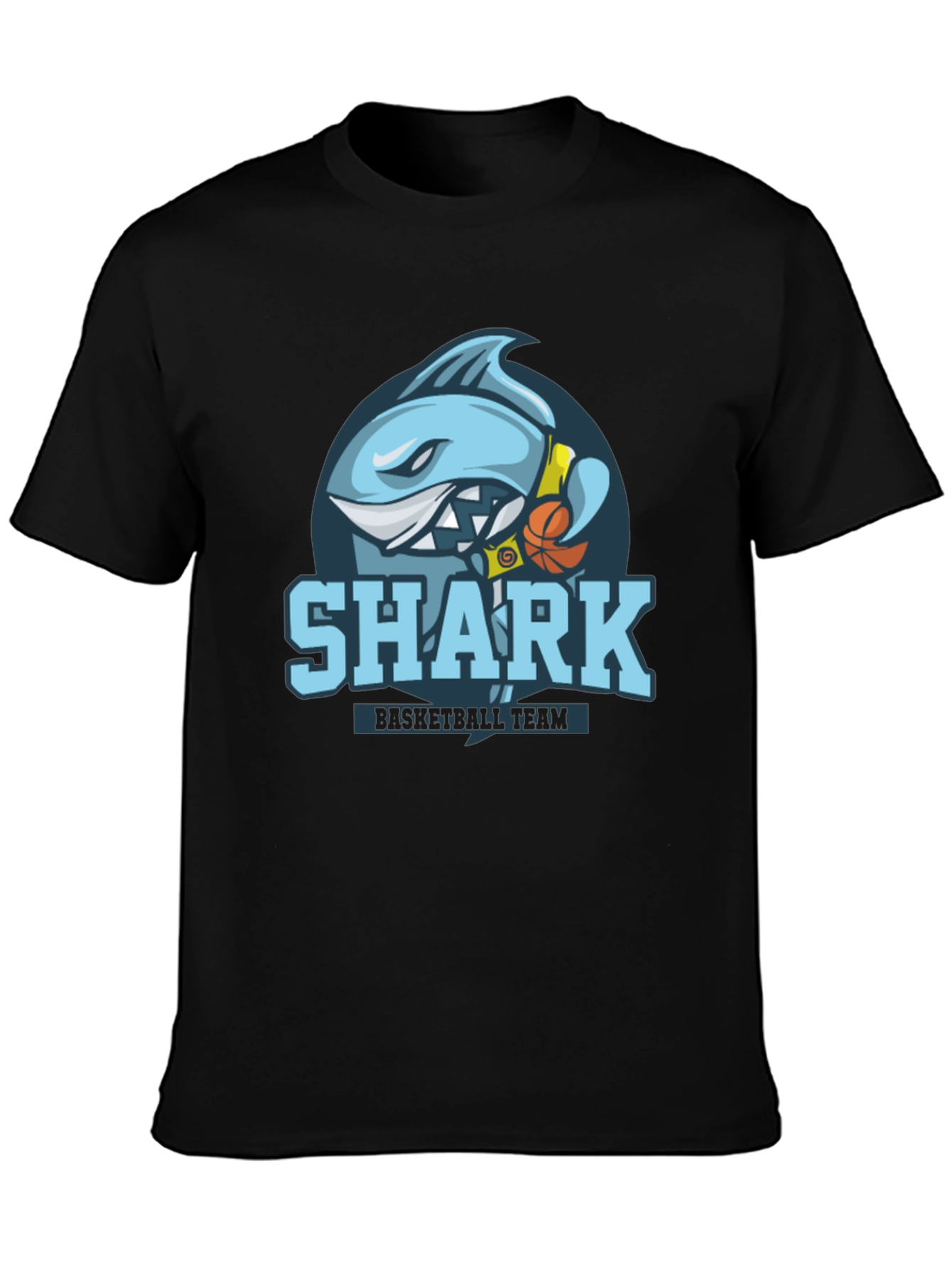 Shark Basketball Team Graphic Tee - Black