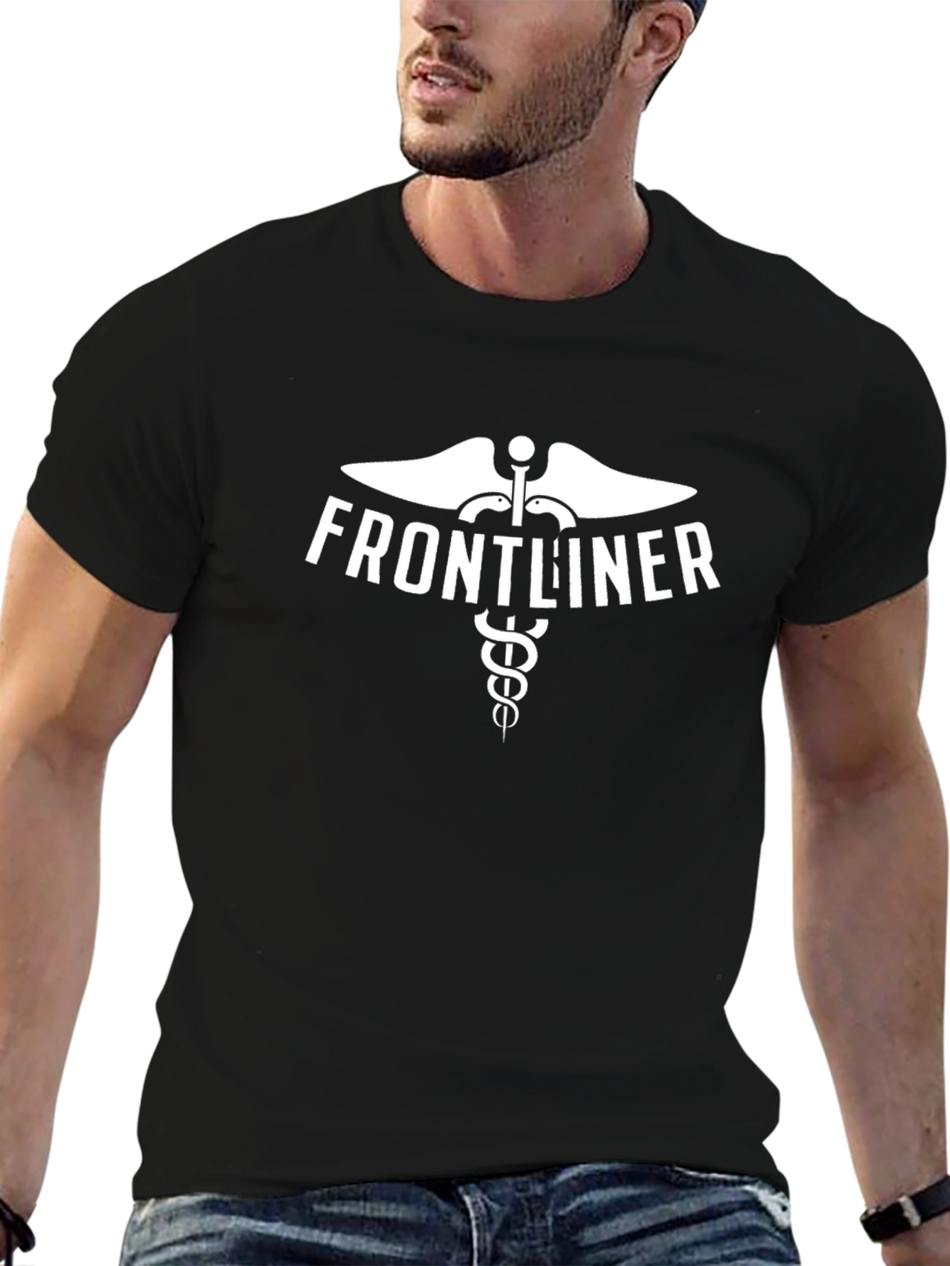 Frontliner Medical Symbol Black Cotton T-Shirt