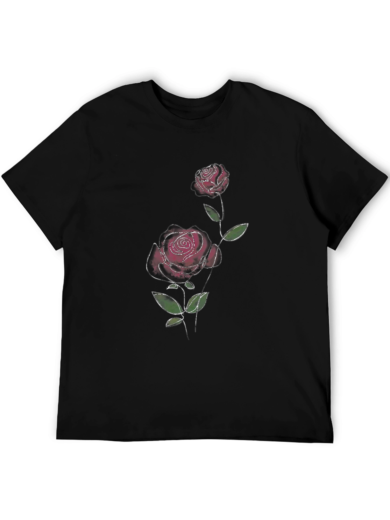 Black Rose Graphic Tee - Stylish Mens T-Shirt
