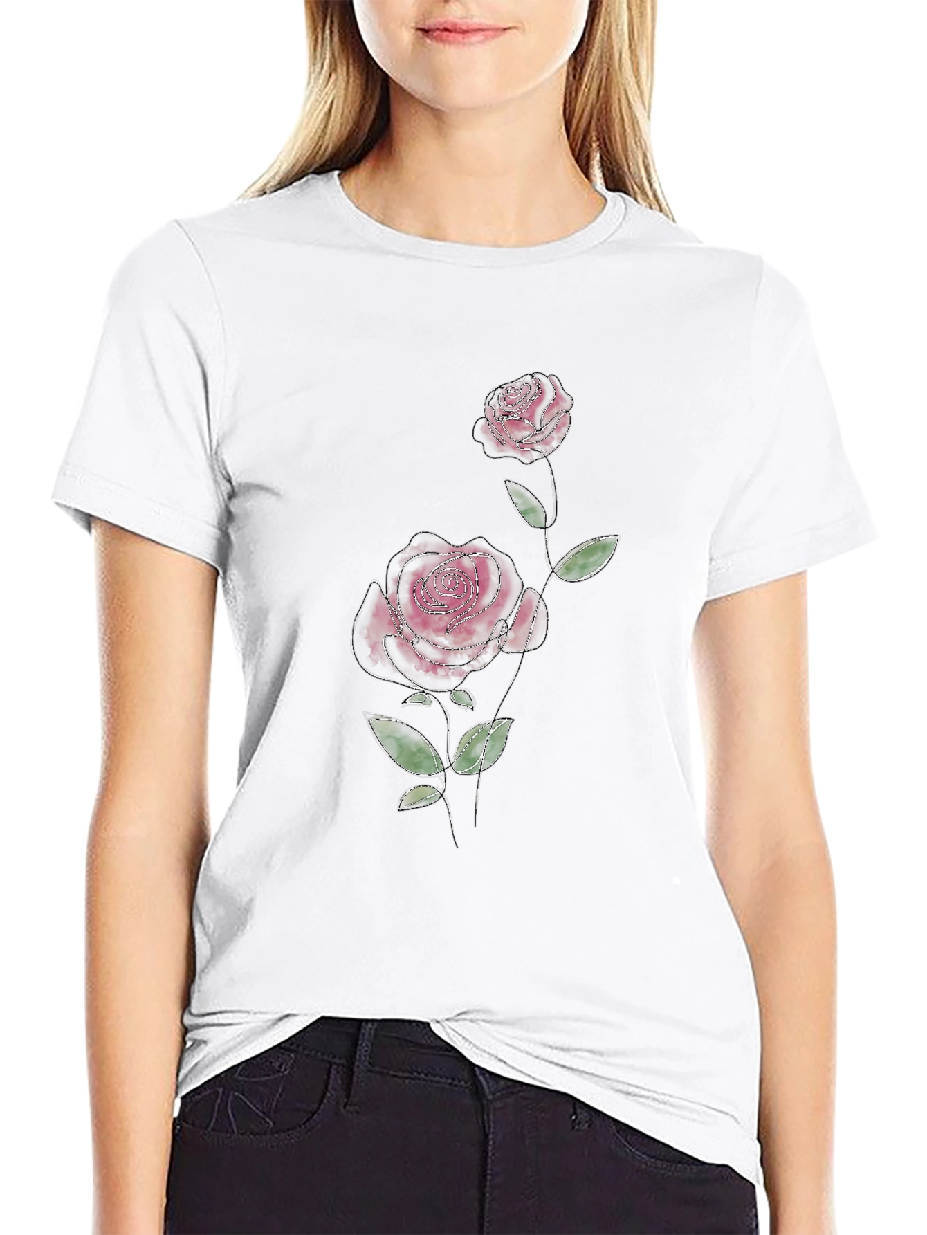 Black Rose Graphic Tee - Stylish Mens T-Shirt