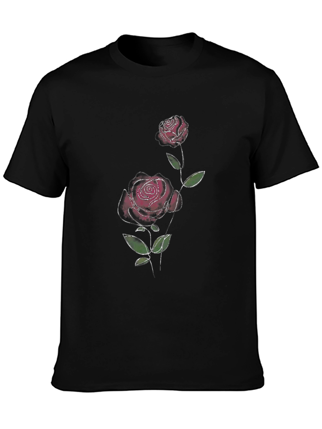 Black Rose Graphic Tee - Stylish Mens T-Shirt