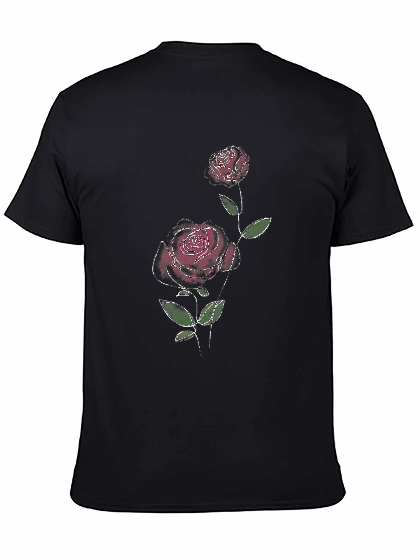 Black Rose Graphic Tee - Stylish Mens T-Shirt