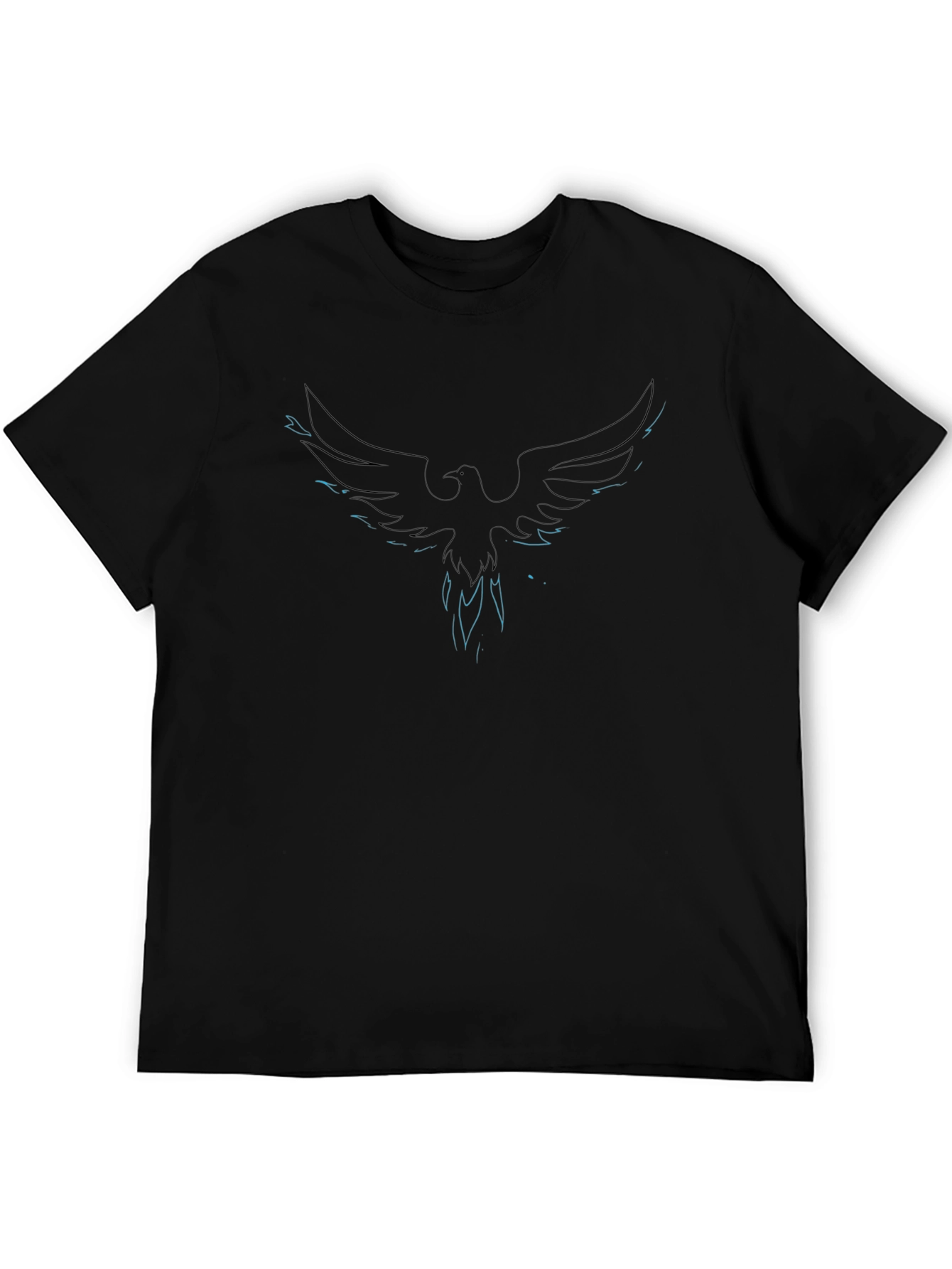 Black T-Shirt with Rising Phoenix Design