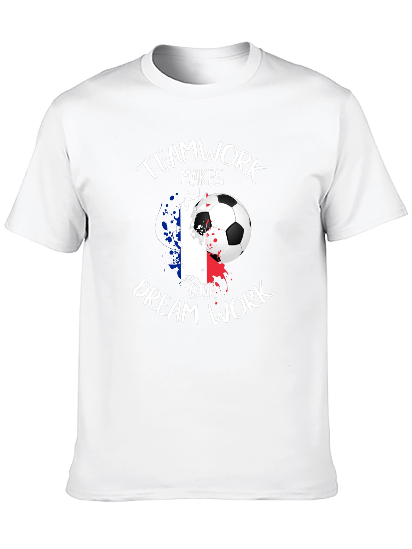 Teamwork Soccer T-Shirt - France Flag Inspired Design