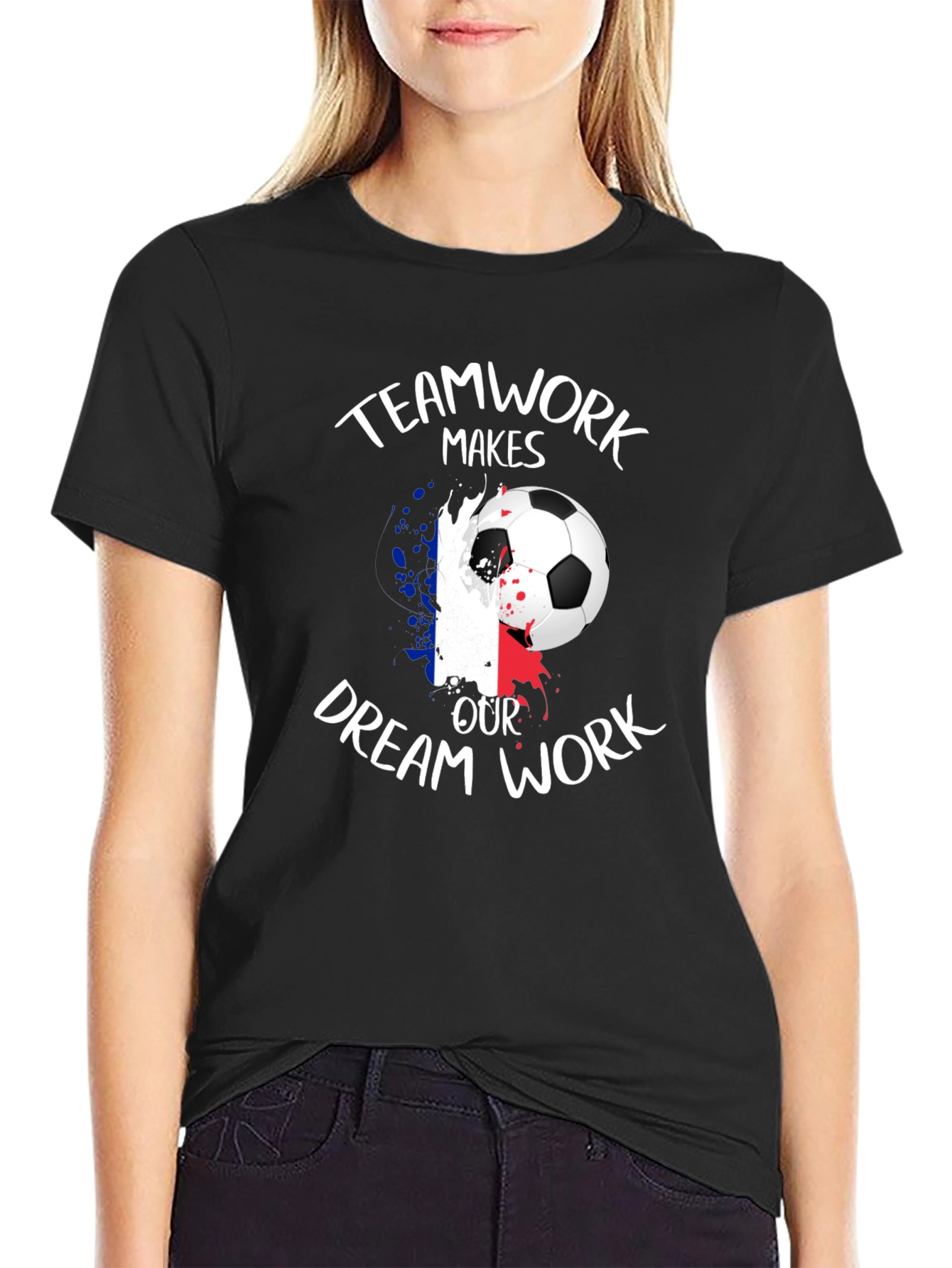 Teamwork Soccer T-Shirt - France Flag Inspired Design