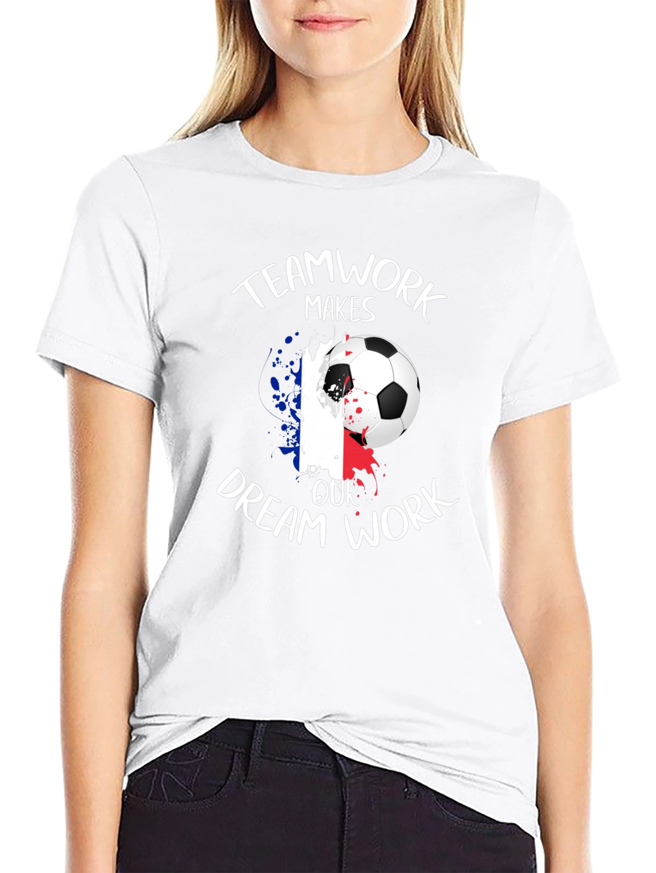 Teamwork Soccer T-Shirt - France Flag Inspired Design