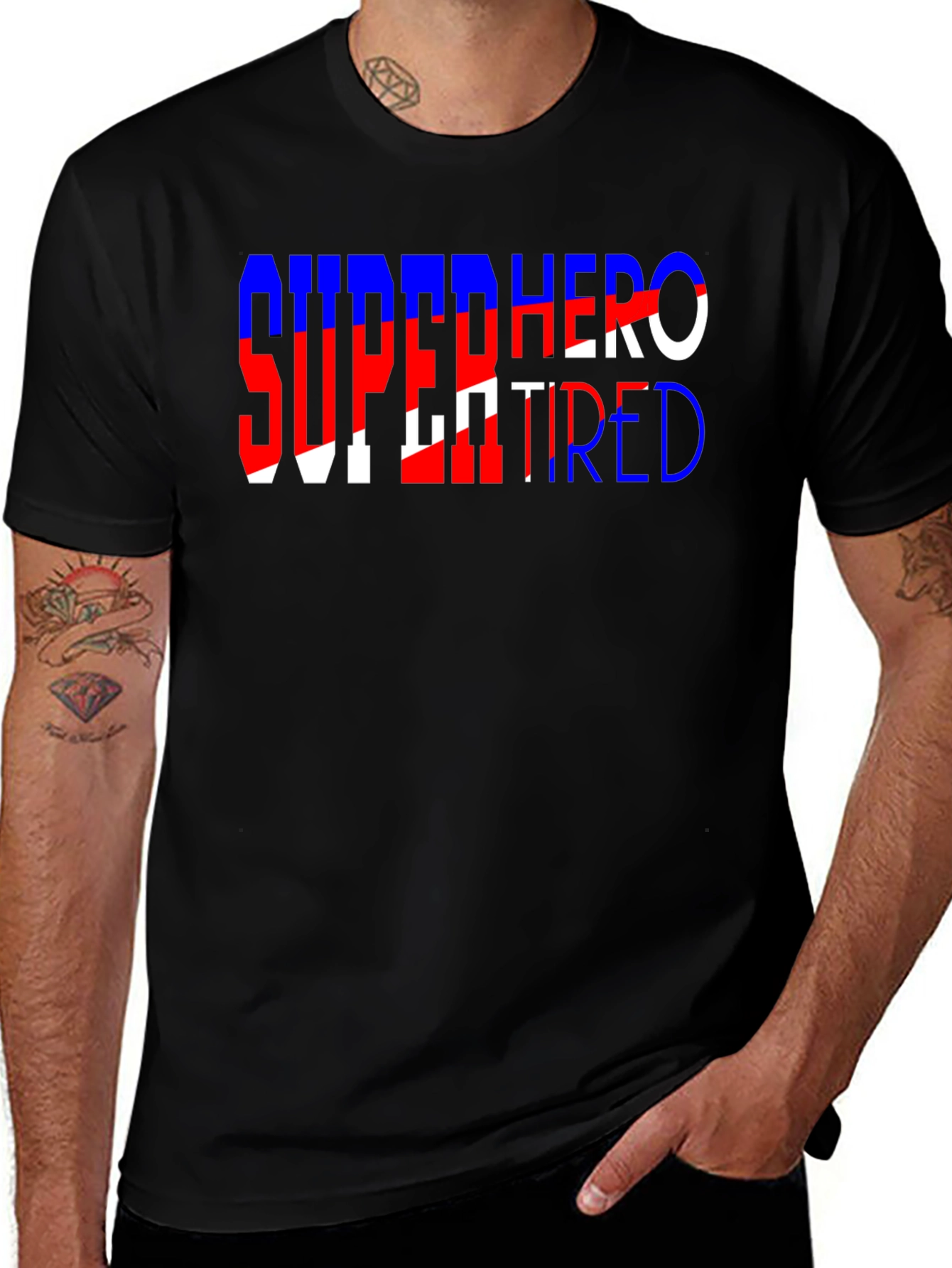 Superhero Retired Graphic Tee - Black