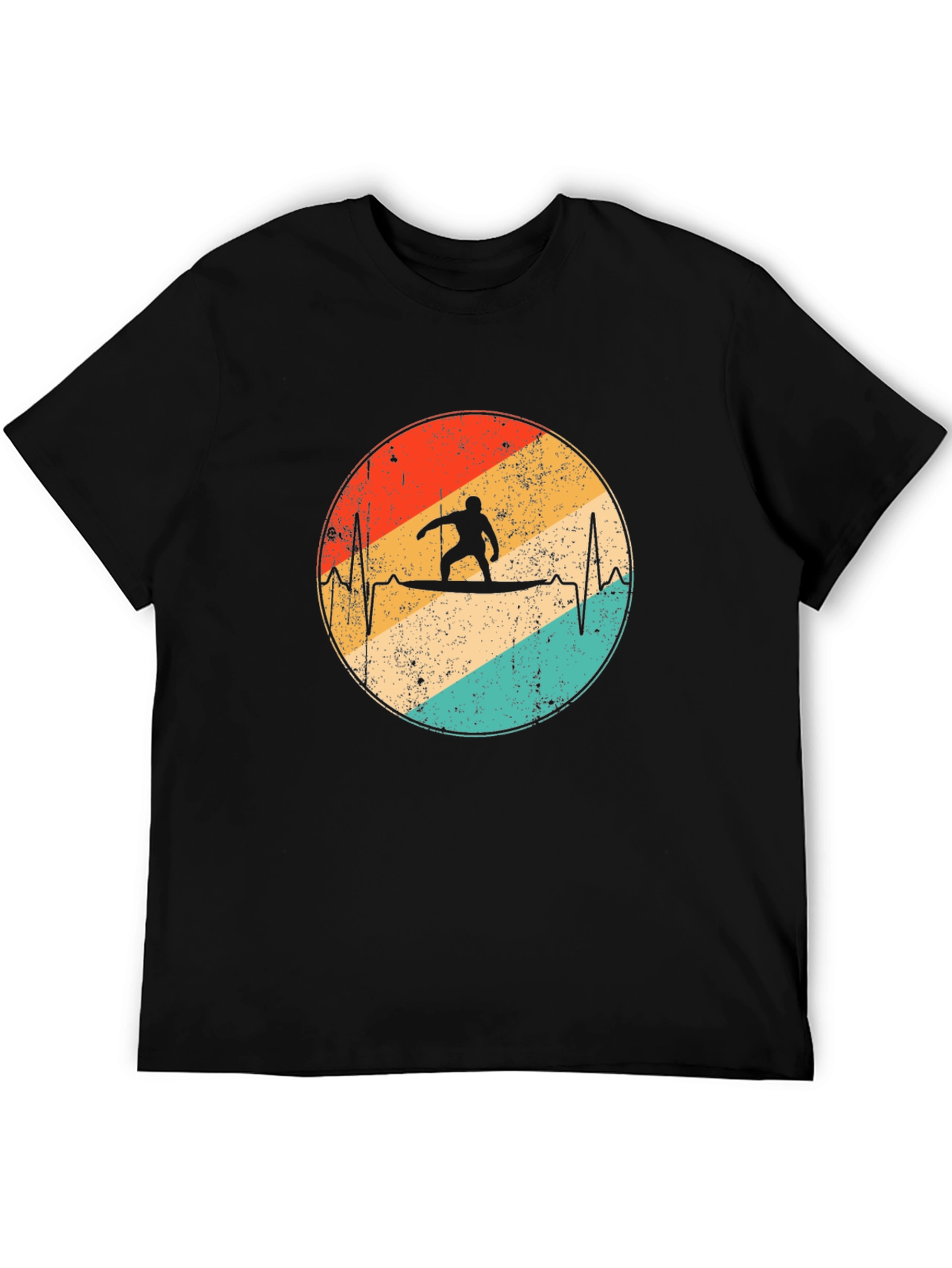 Retro Surfer Heartbeat Graphic Tee