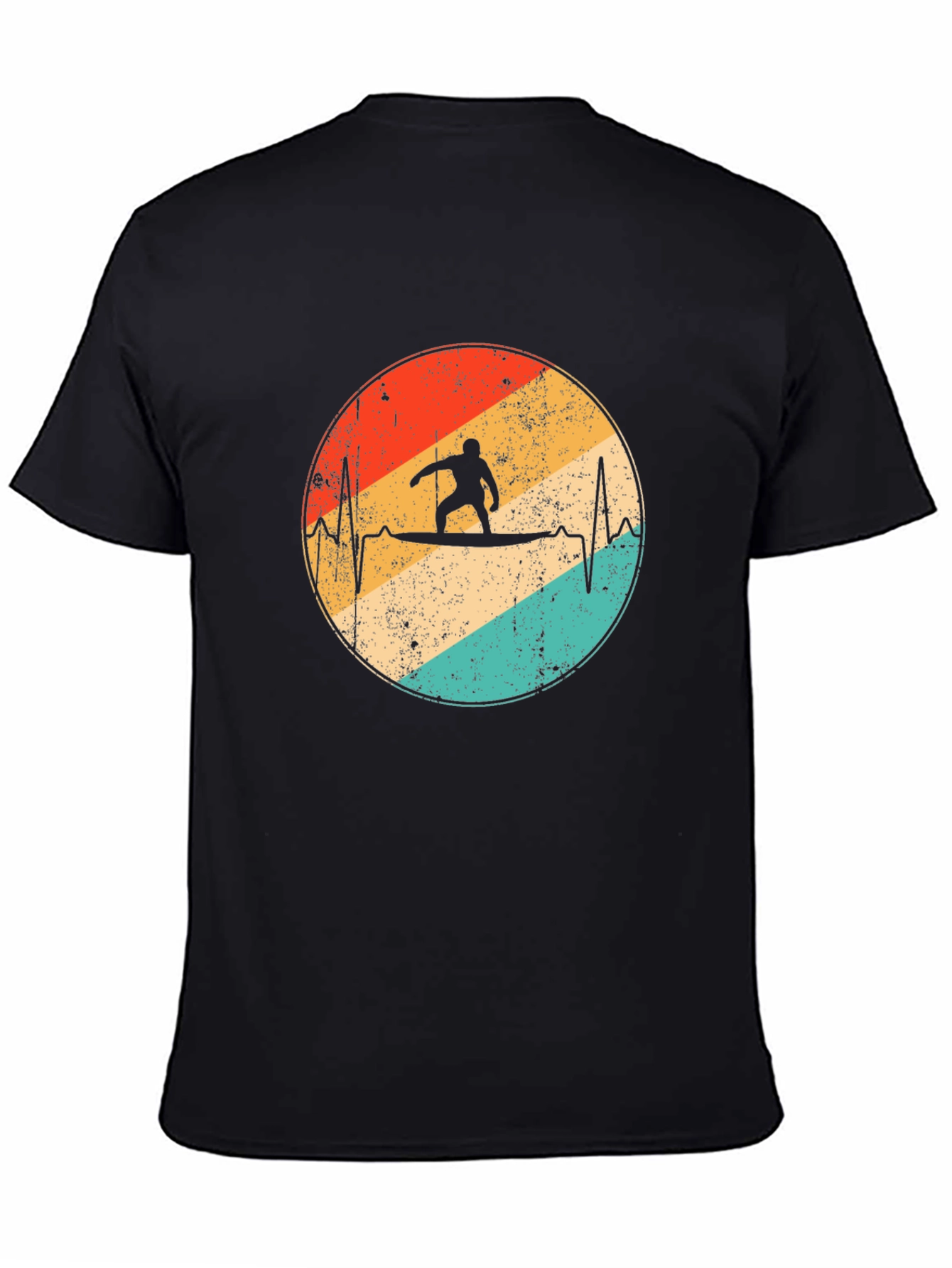 Retro Surfer Heartbeat Graphic Tee