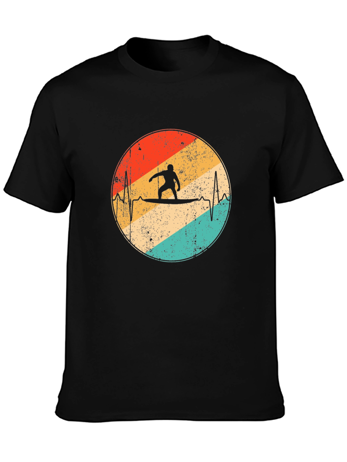 Retro Surfer Heartbeat Graphic Tee