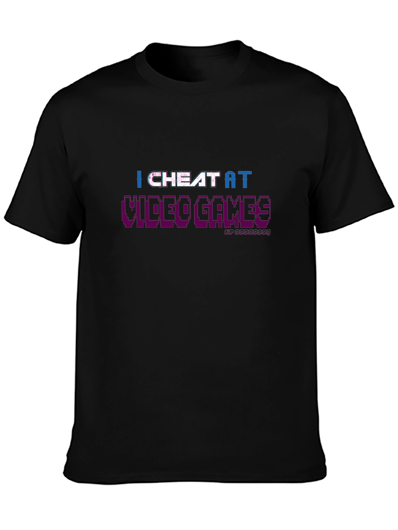 I Cheat At Video Games Black T-Shirt