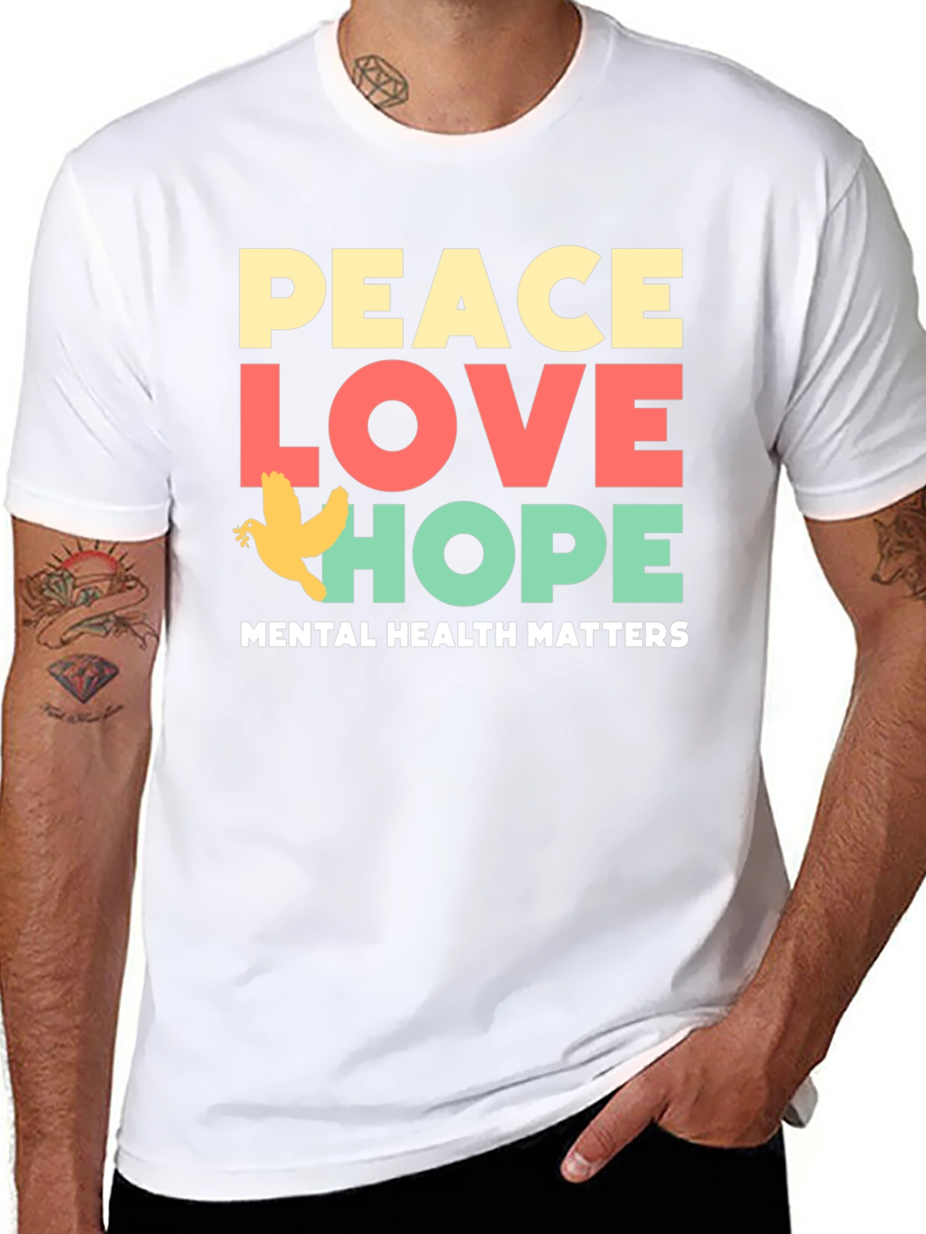 Peace Love Hope T-Shirt Mental Health Awareness Tee