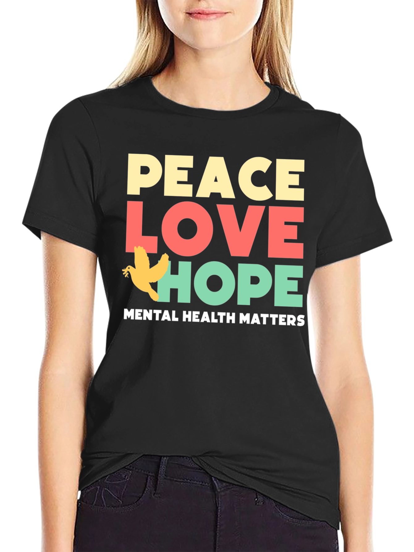 Peace Love Hope T-Shirt Mental Health Awareness Tee